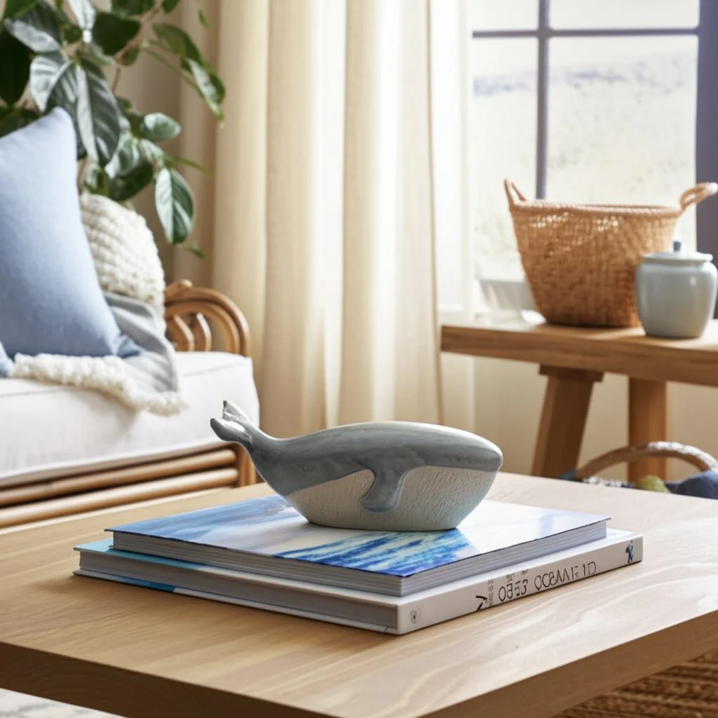 14x6 Whale Figurine, Blue/ivory - Image 12