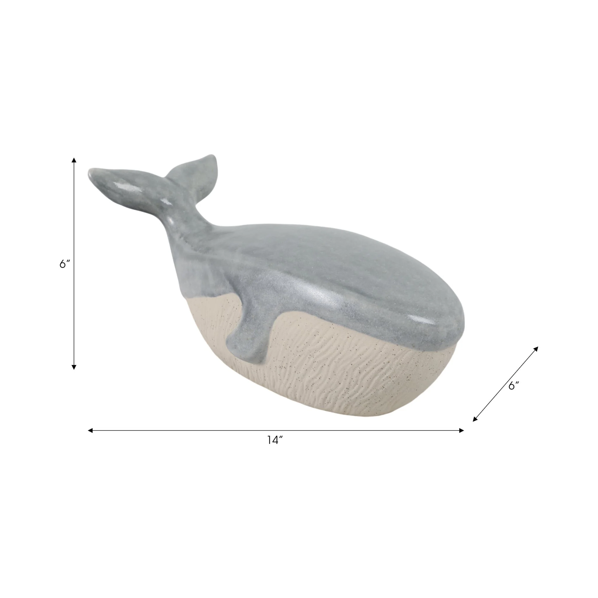 14x6 Whale Figurine, Blue/ivory - Image 8