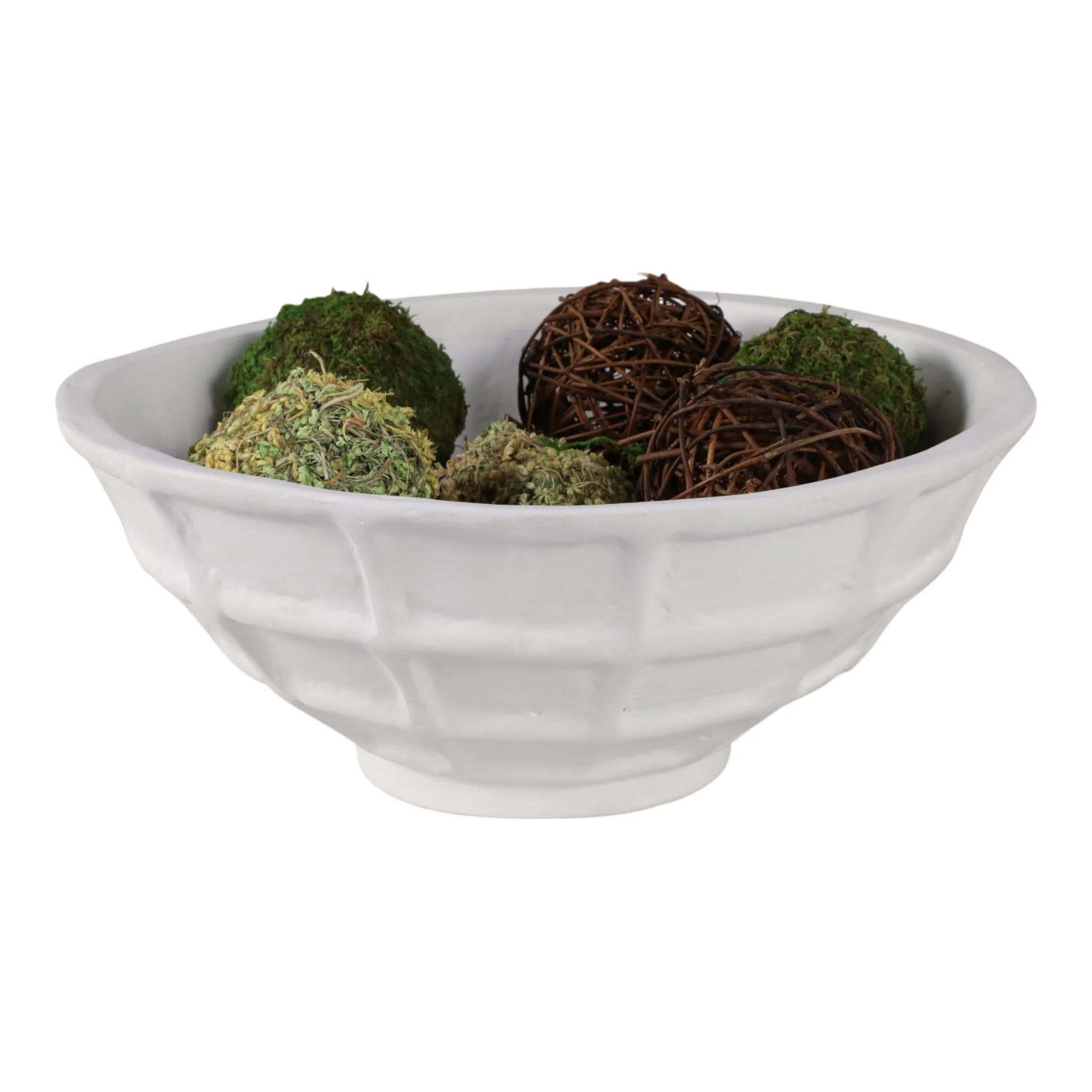 14x6" Windowpane Paper Mache Vase, White - Image 2