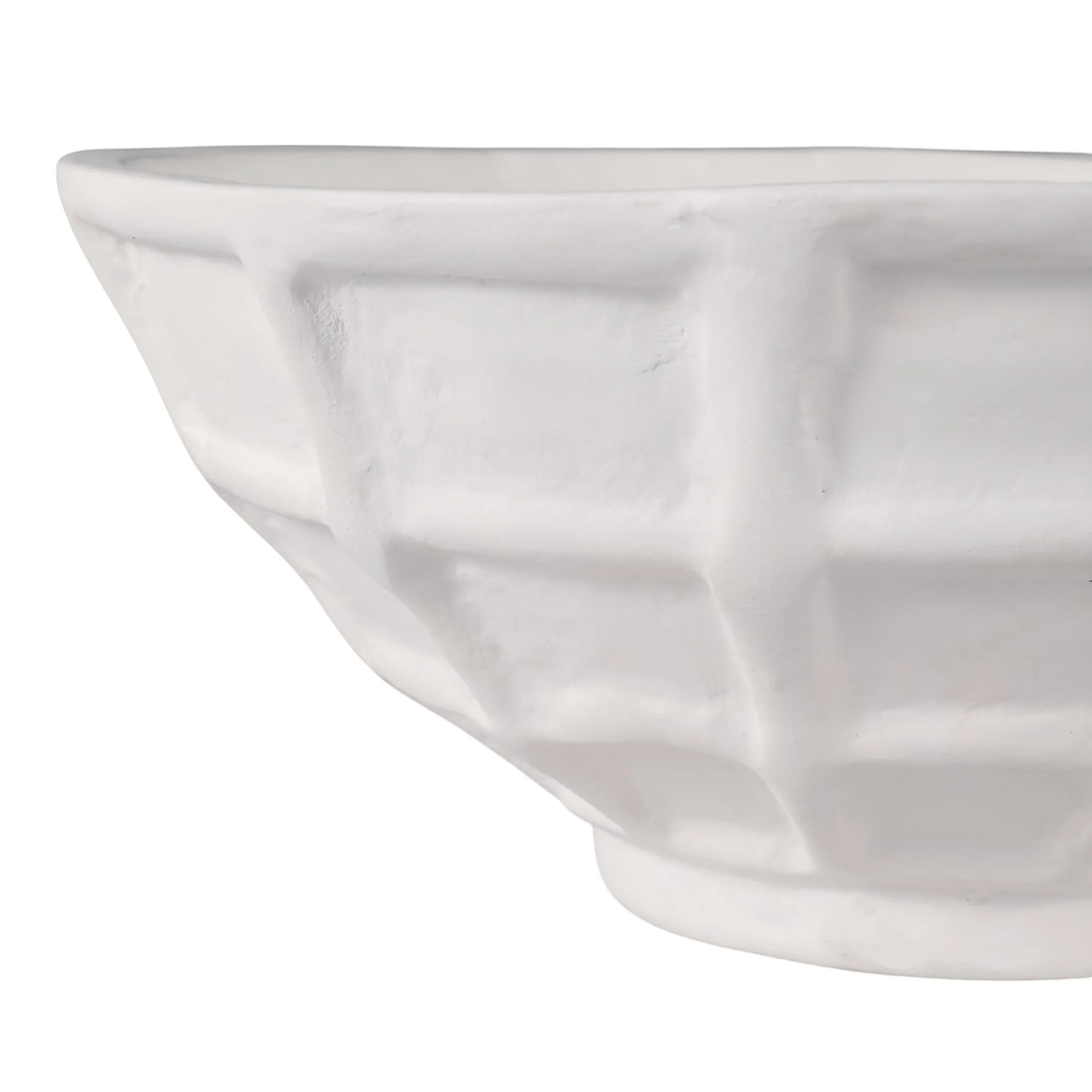 14x6" Windowpane Paper Mache Vase, White - Image 5