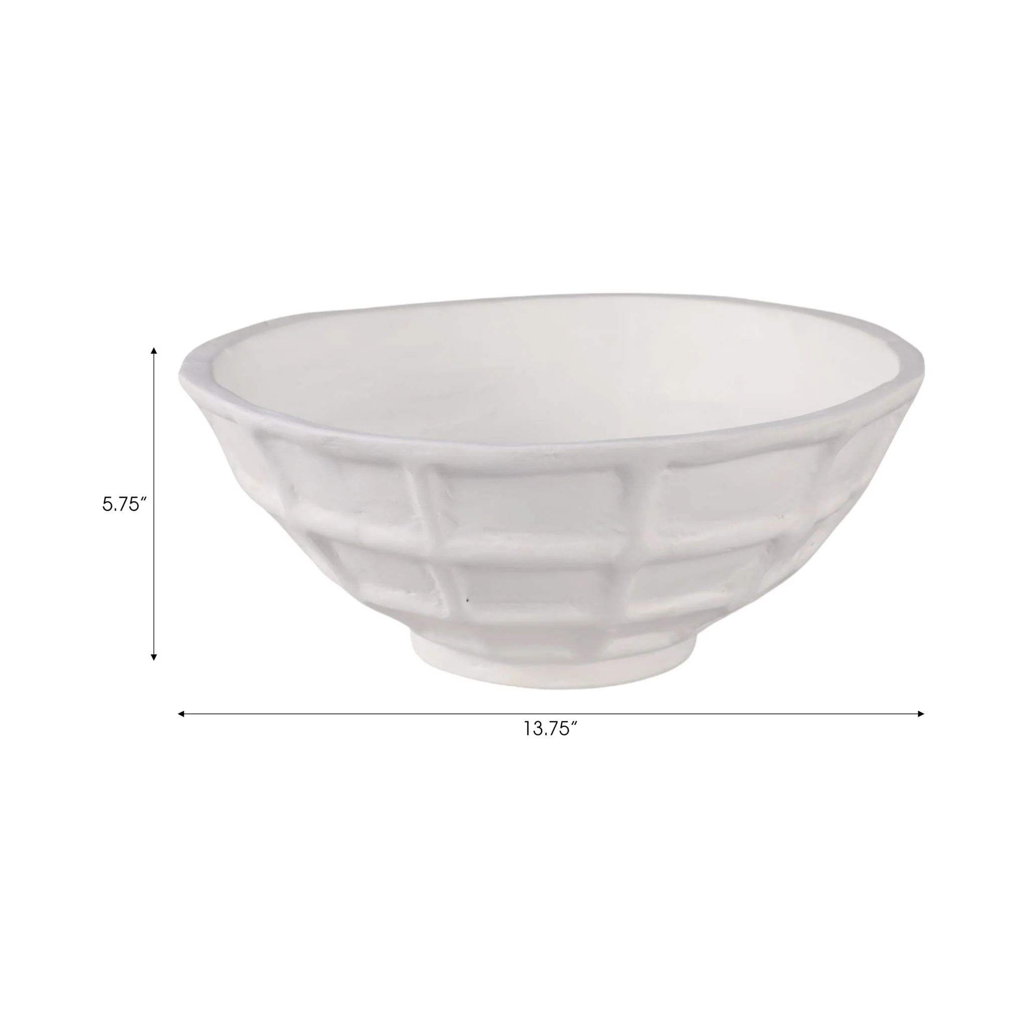 14x6" Windowpane Paper Mache Vase, White - Image 8