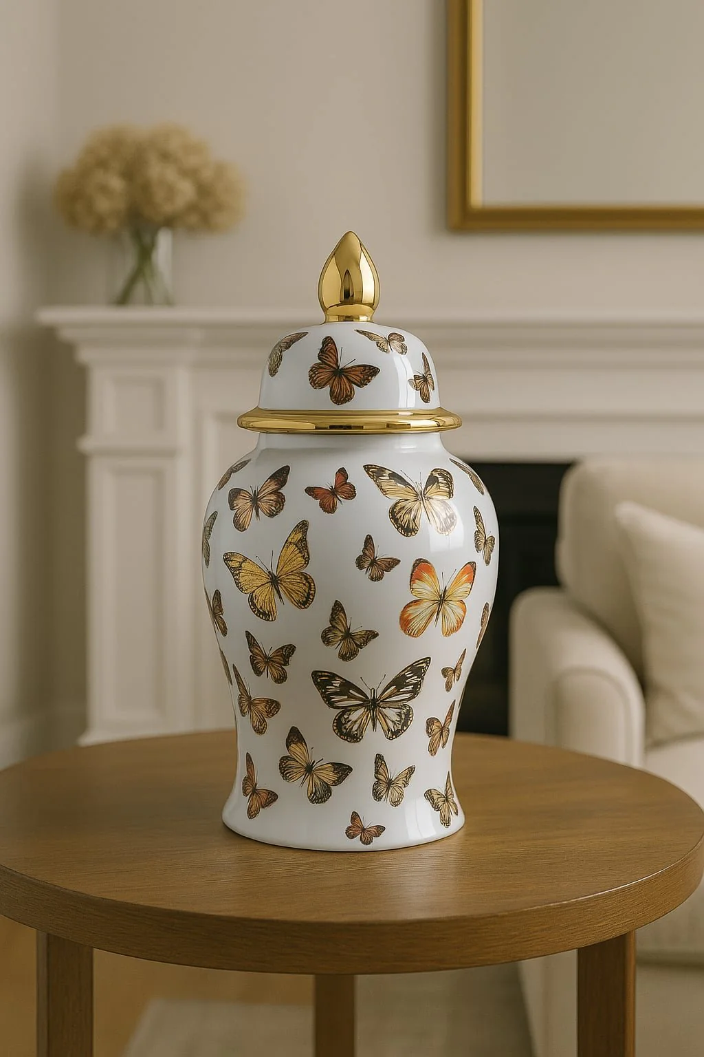 14x7" Butterflies Temple Jar, Multi - Image 11