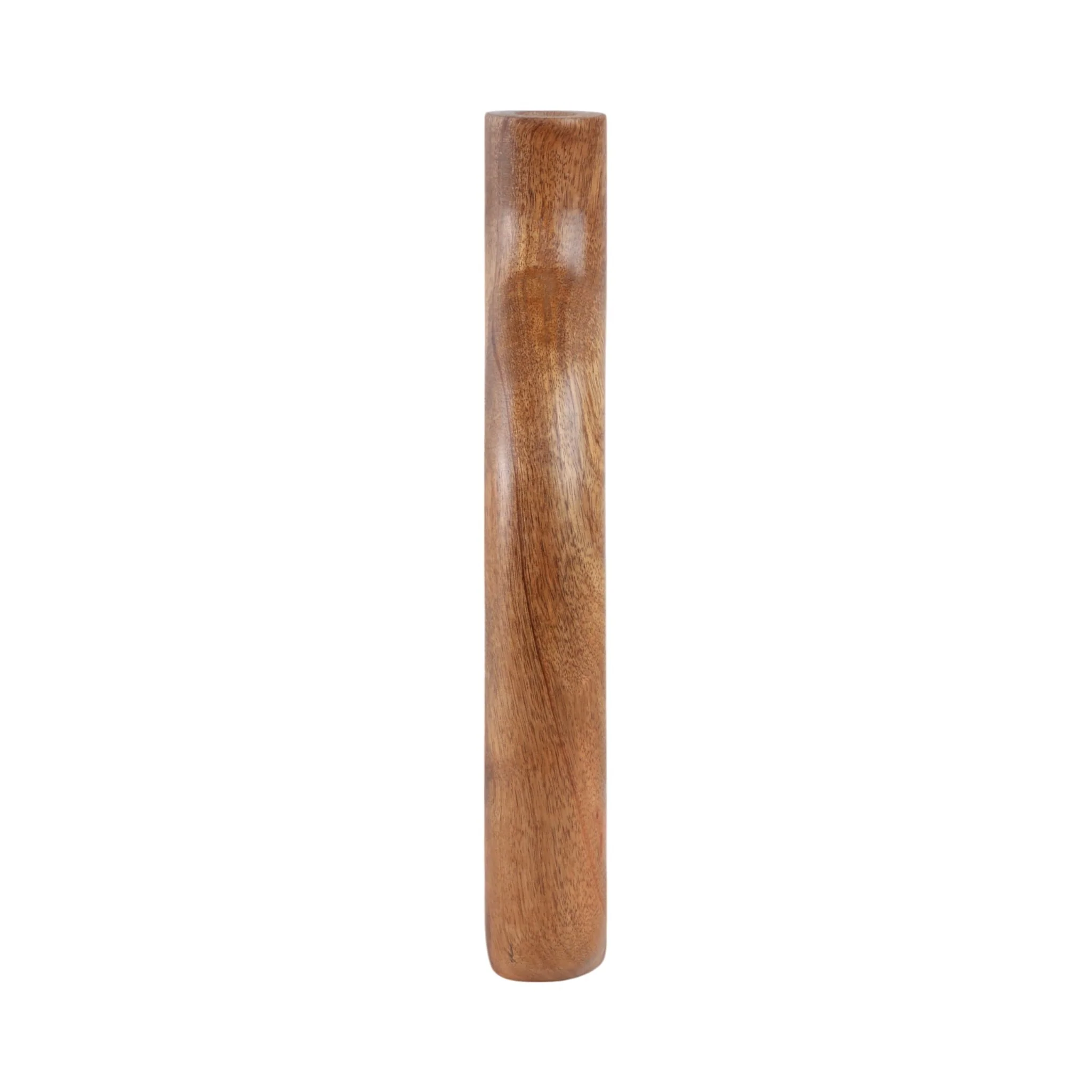 14x7" Open Cut-out Wood Vase, Natural - Image 4