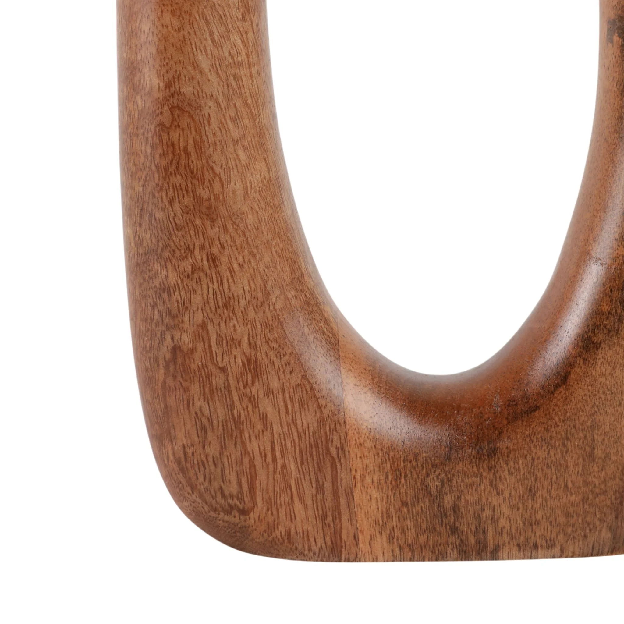 14x7" Open Cut-out Wood Vase, Natural - Image 6