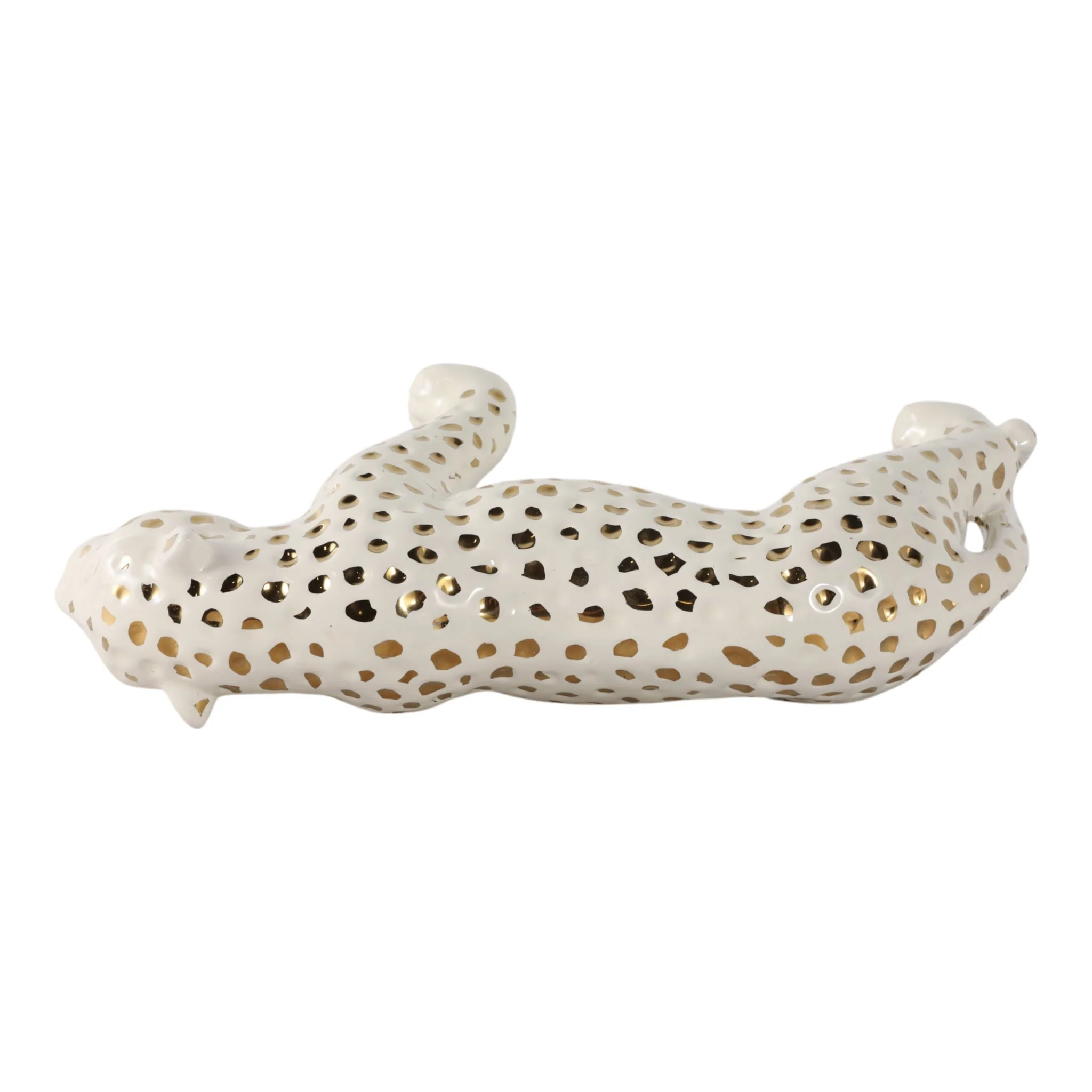 14x7" Walking Leopard, White/gold - Image 5