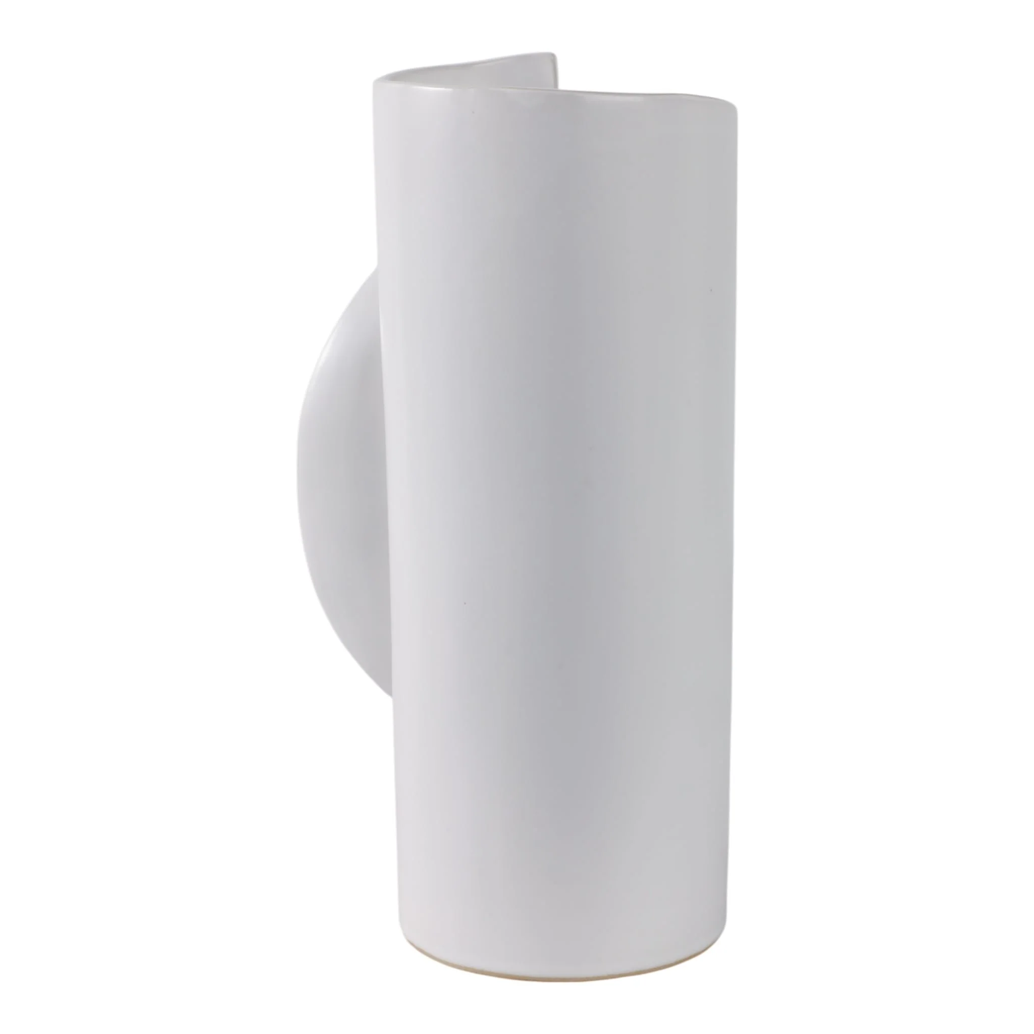 14x7" Wrap Around Vase, White - Image 4