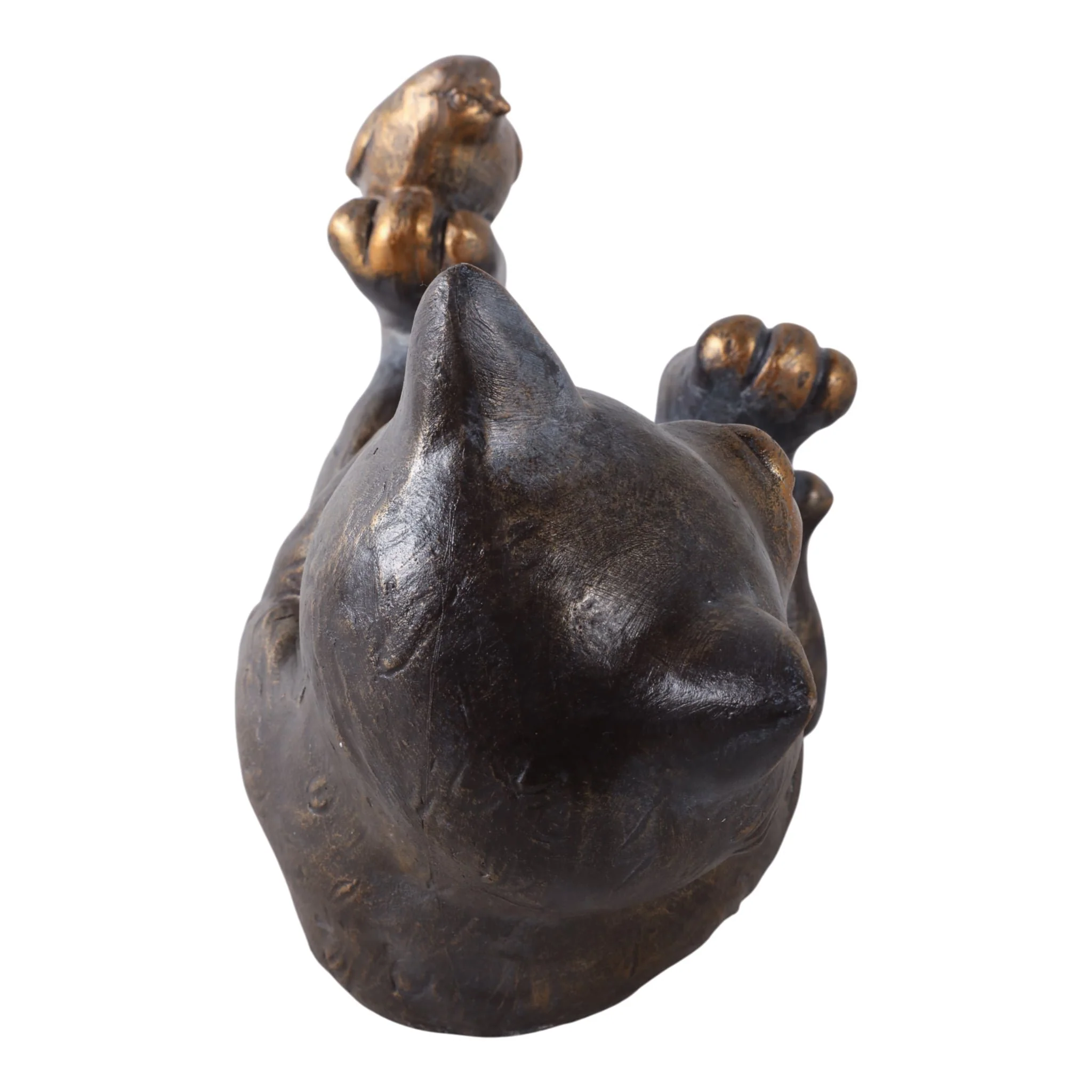 14x9" Playful Kitty With Bird, Bronze - Image 3