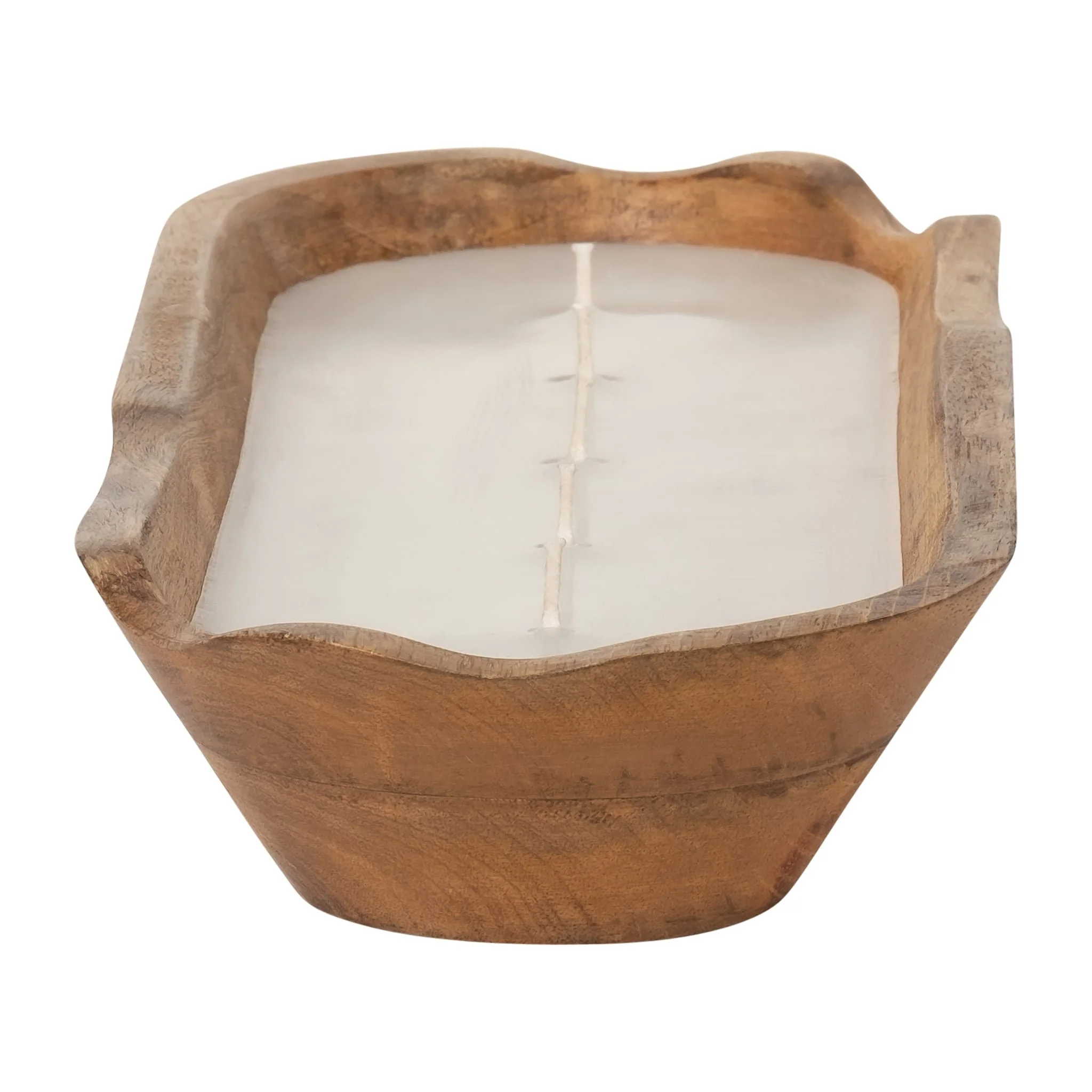 15" 17 Oz Vanilla Oval Wood Bowl Candle, Natural - Image 3