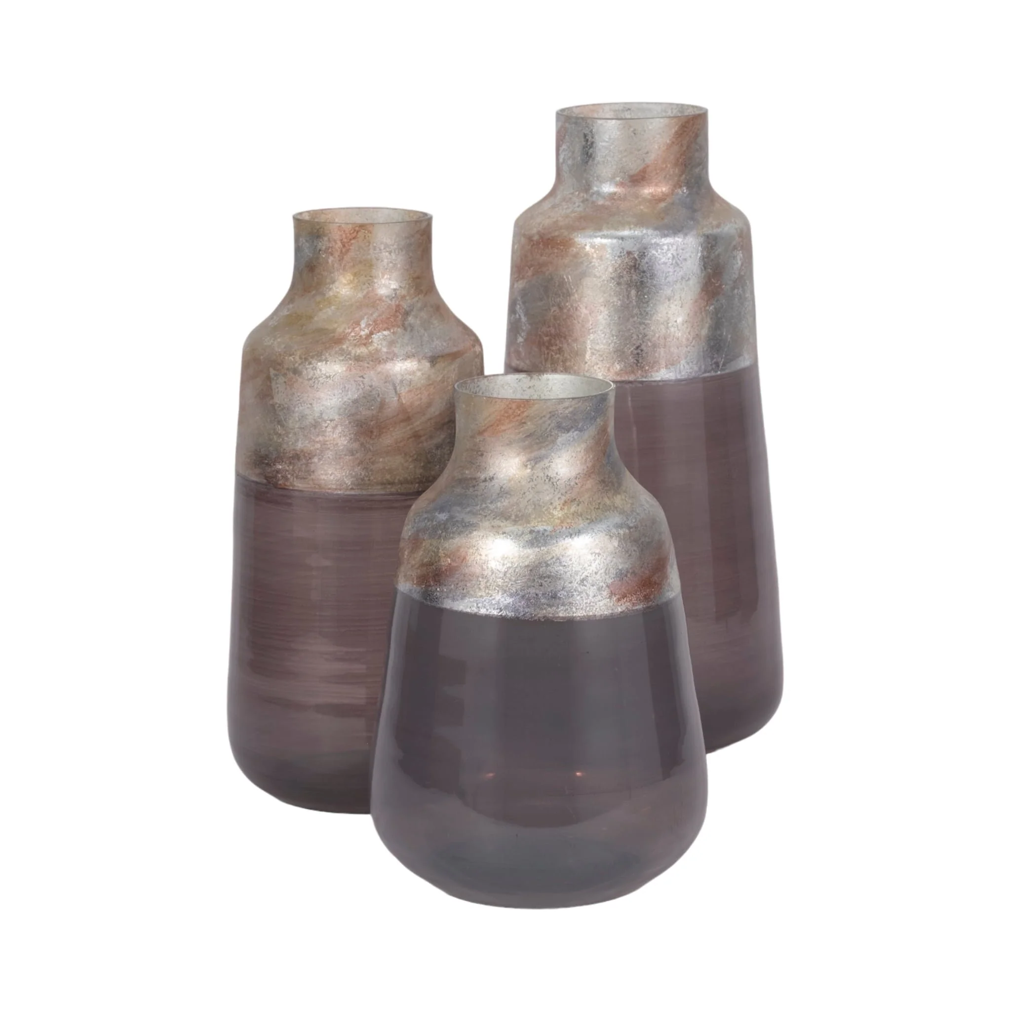 15" 2-tone Glass Vase, Grey Multi - Image 7