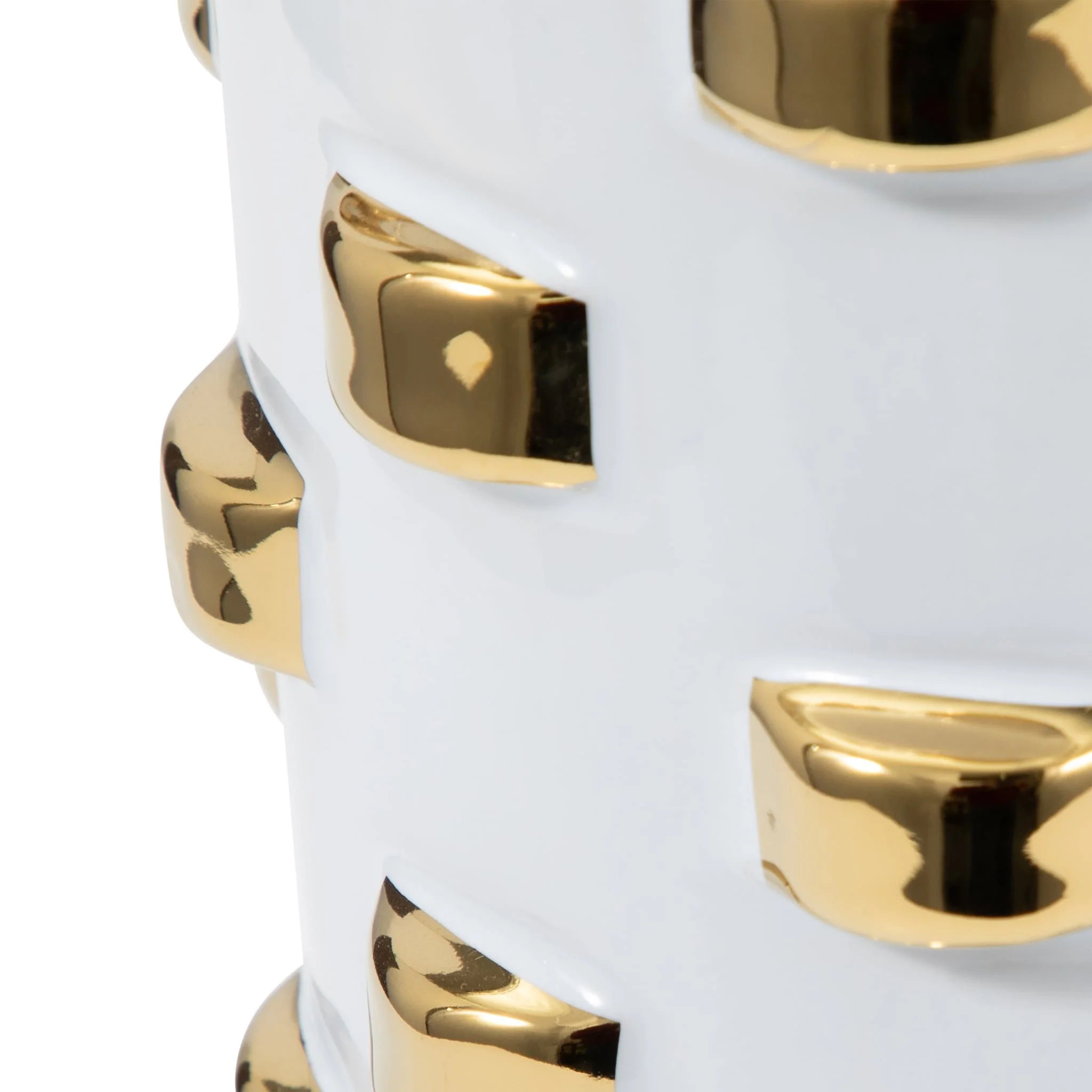 15" Cylinder Vase, White/gold - Image 4