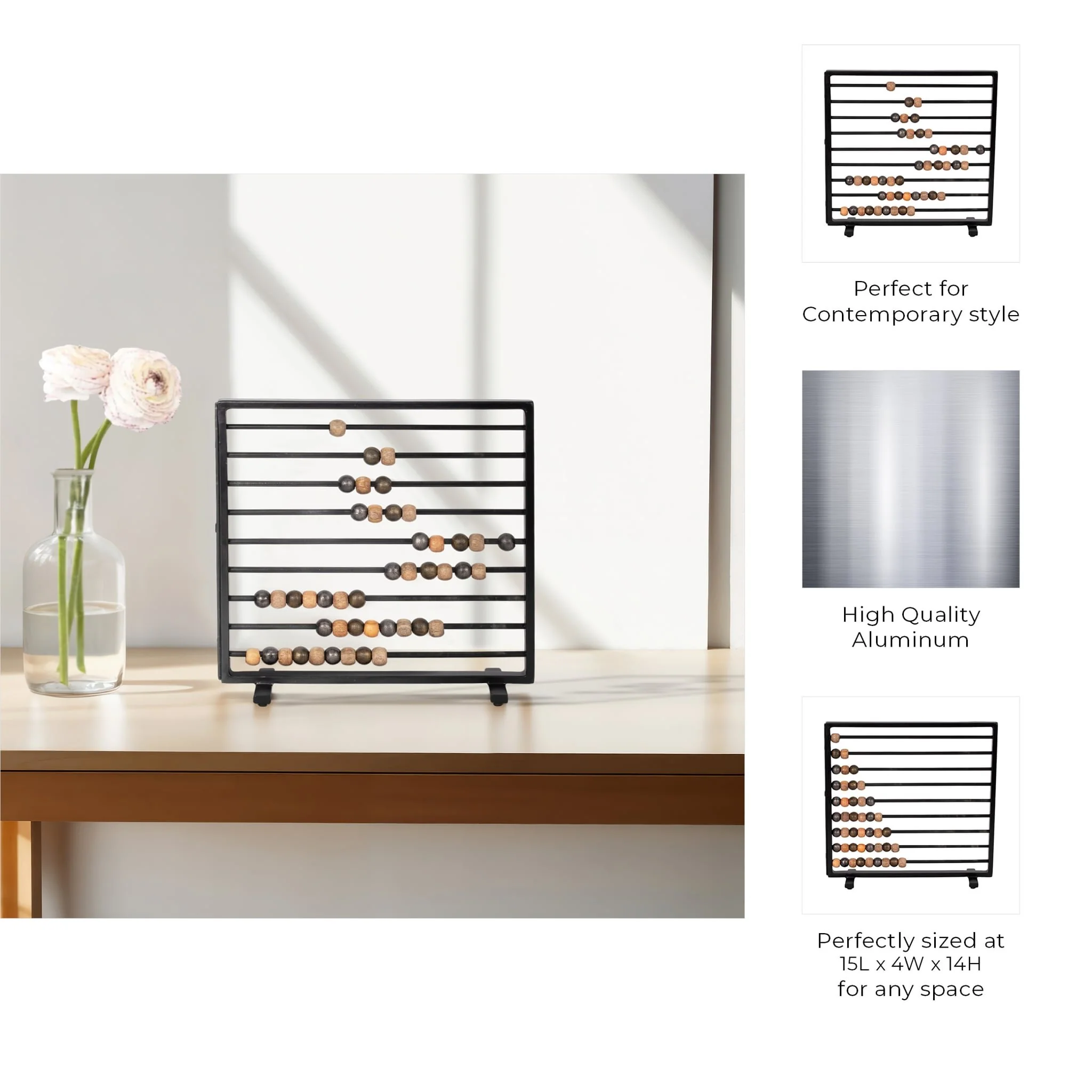 15" Decorative Abacus, Black Multi - Image 10