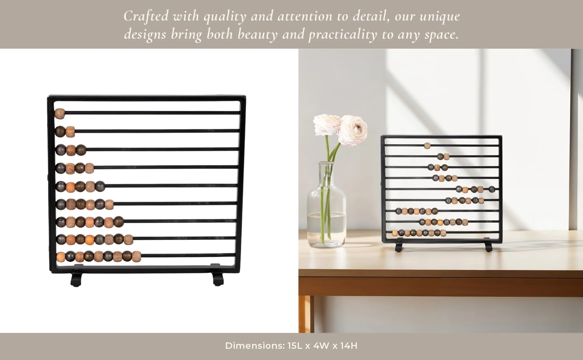 15" Decorative Abacus, Black Multi - Image 12