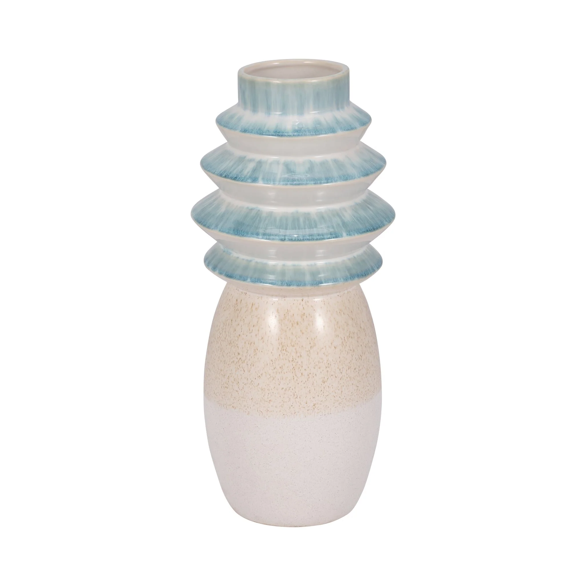 15" Fluted Top Vase Reactive Finish, Multi - Image 3