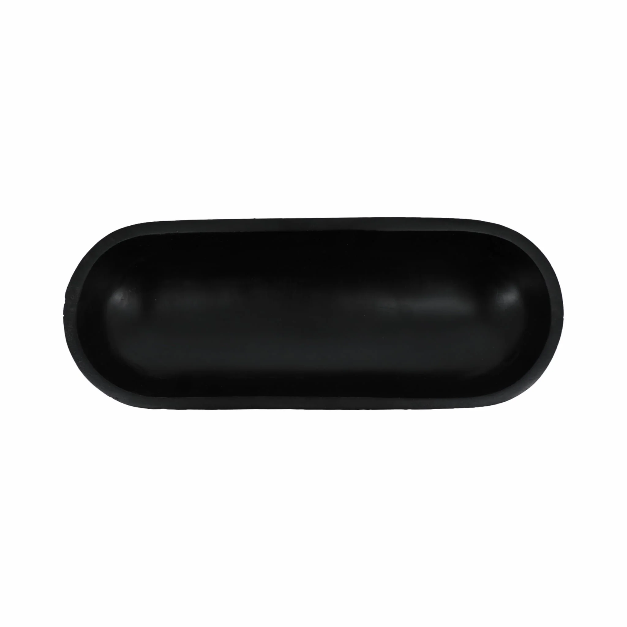 15" Footed Oval Bowl, Black - Image 5