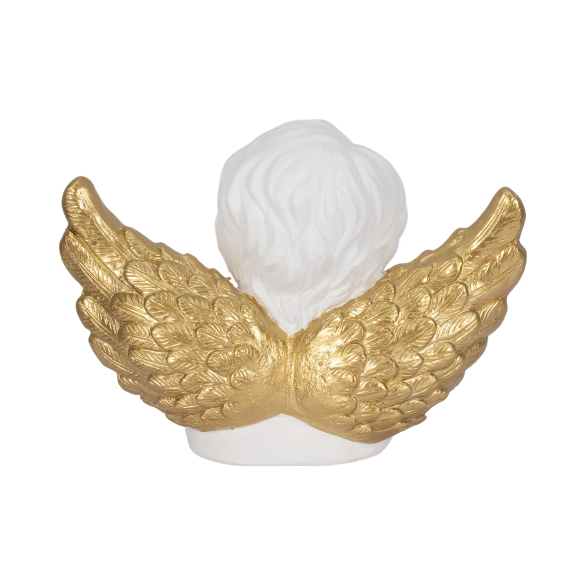 15" Garden Cherub With Heart, White/gold - Image 4