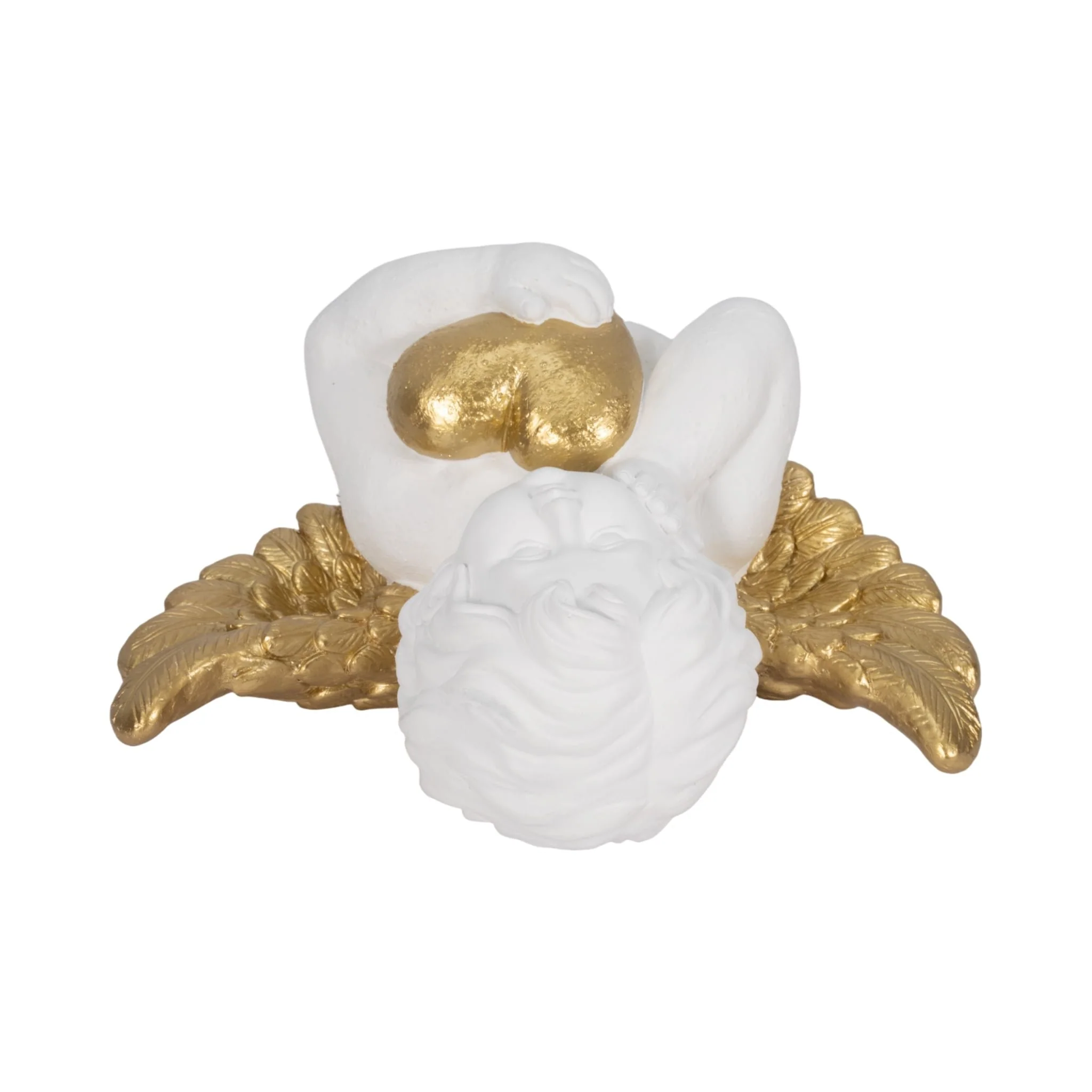 15" Garden Cherub With Heart, White/gold - Image 6