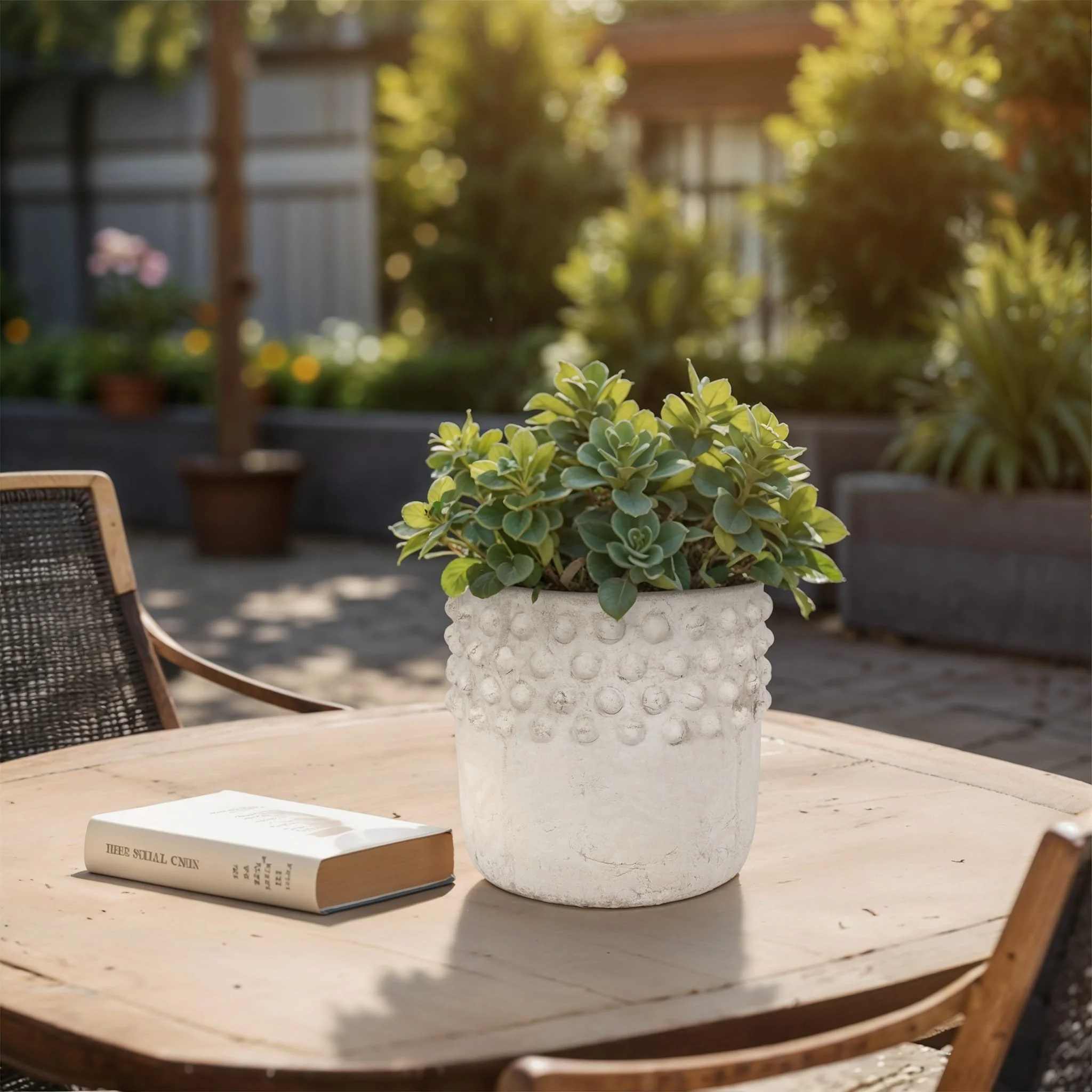 15" Half Bubble Weathered Planter, Ivor - Image 9