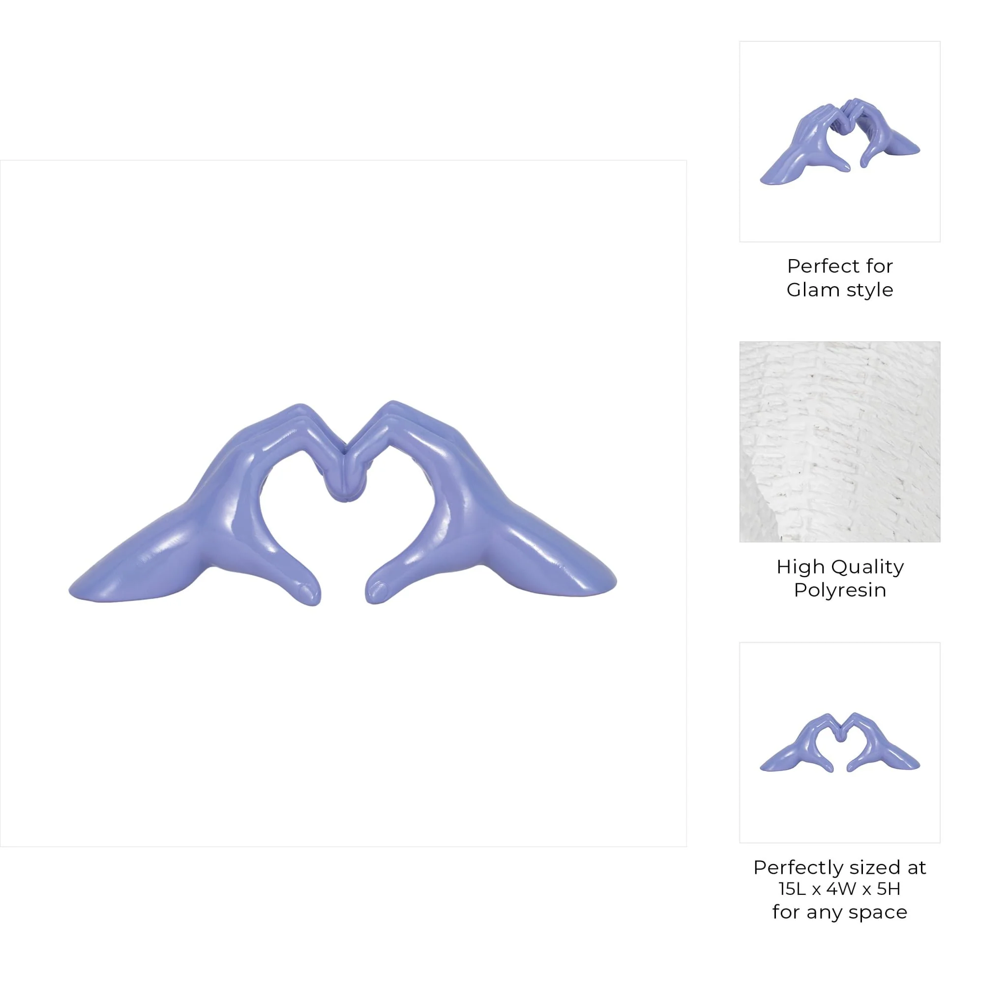15" Heart Hands, Purple - Image 9