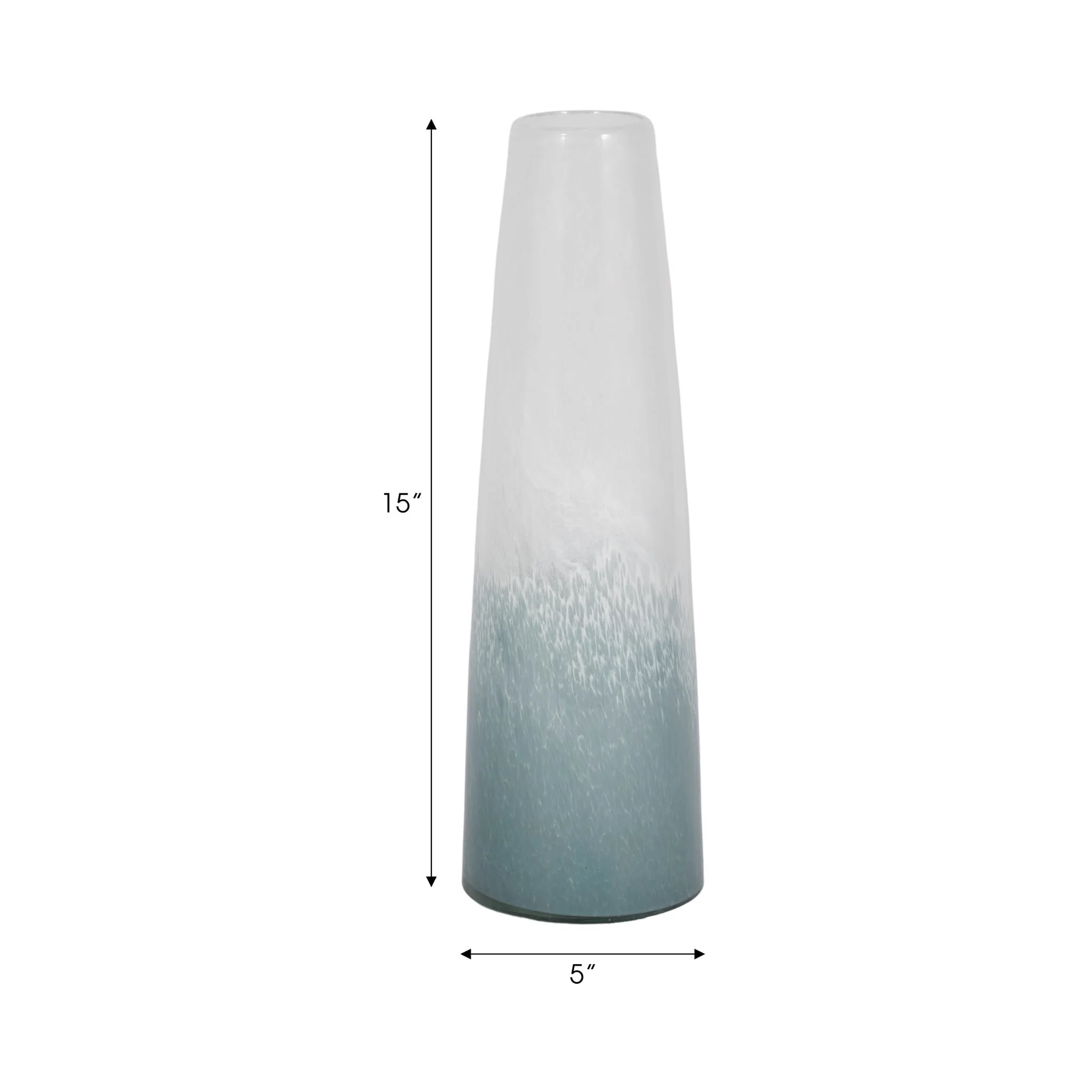 15" Light Blue Waters Vase, Blue/white - Image 9