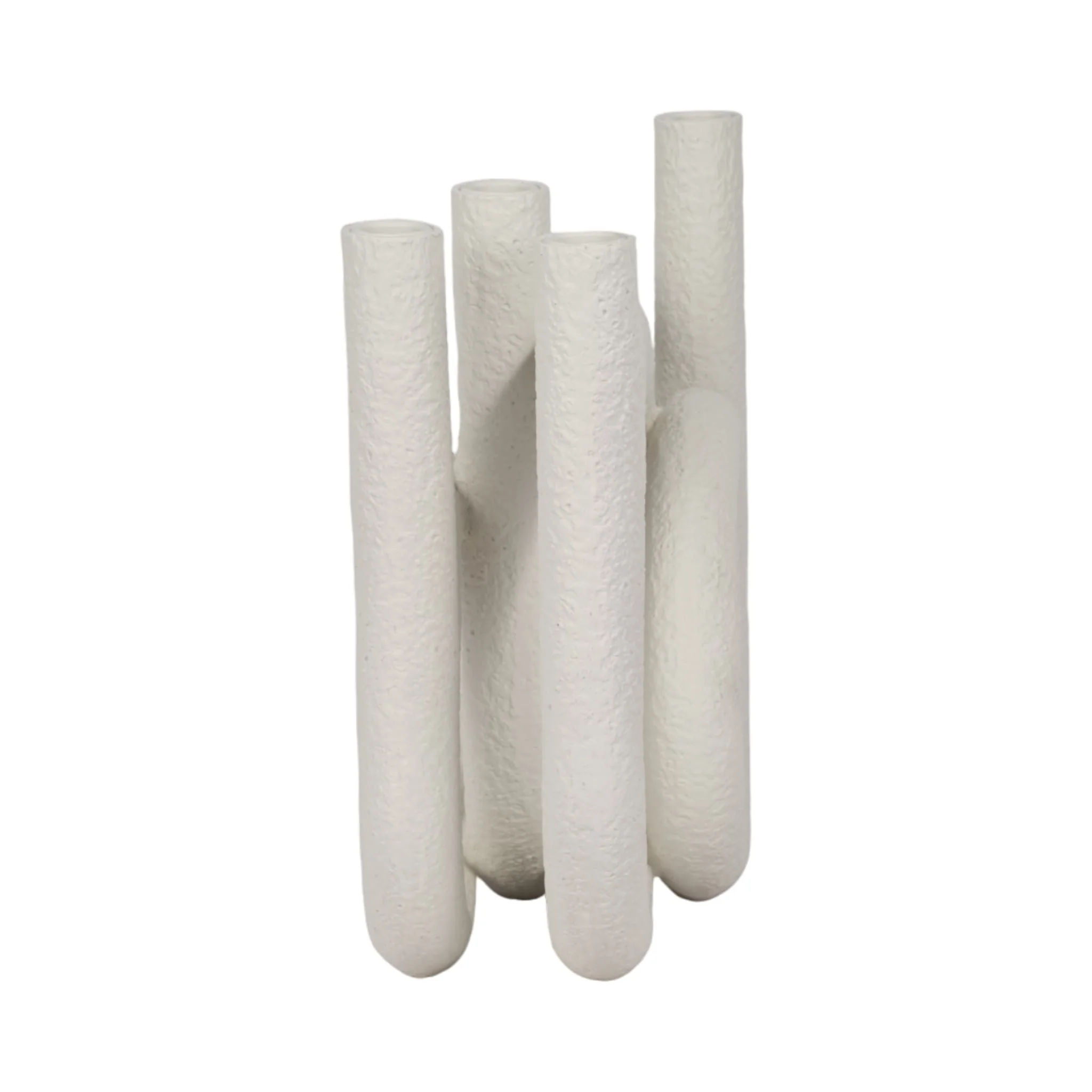 15" Looped 4-taper Candleholder, White - Image 4