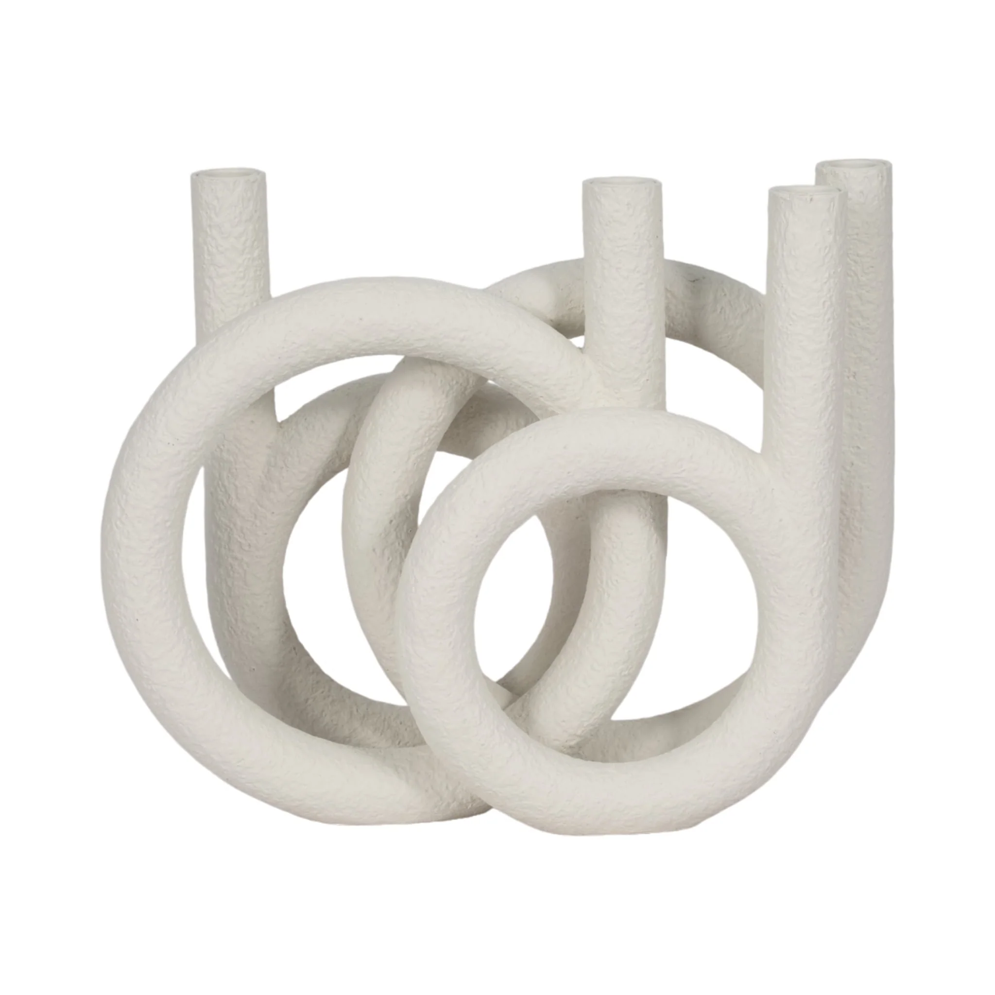 15" Looped 4-taper Candleholder, White - Image 5