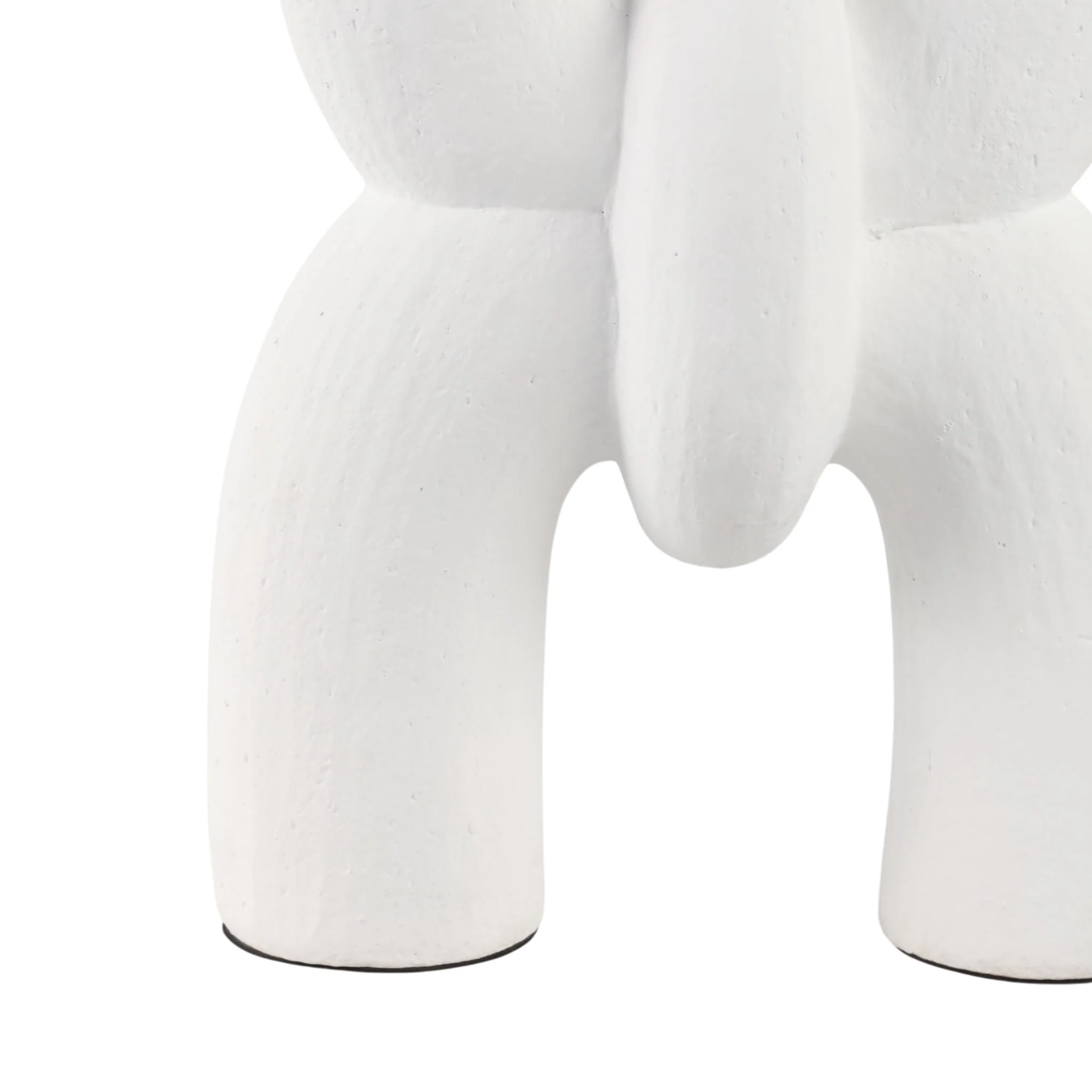 15" Modern X Shape Terracotta Vase, White - Image 5