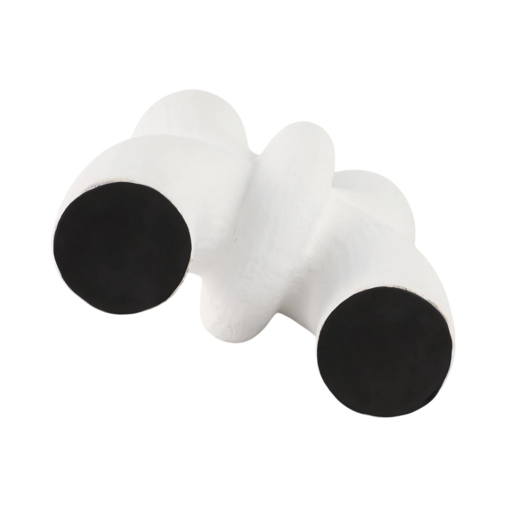 15" Modern X Shape Terracotta Vase, White - Image 7