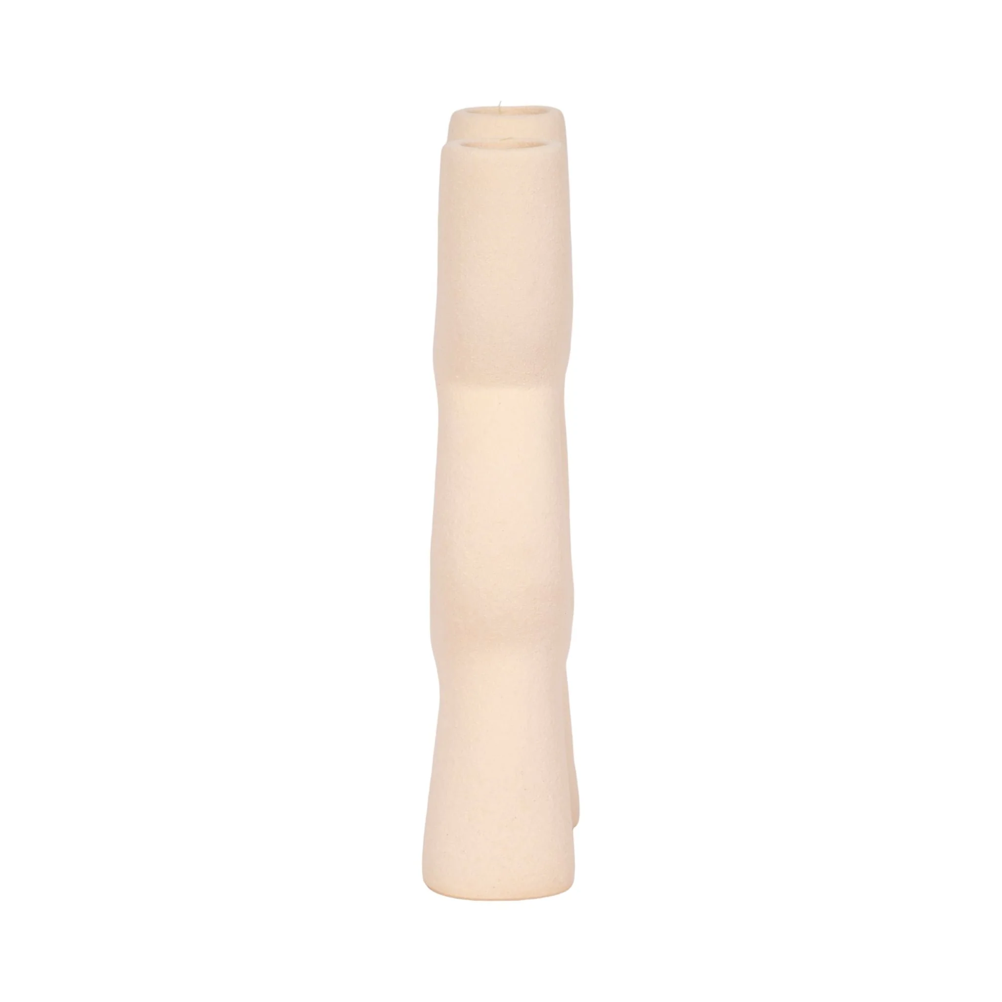 15" Open Cut-out Totem Object Sand Glaze, Ivory - Image 4