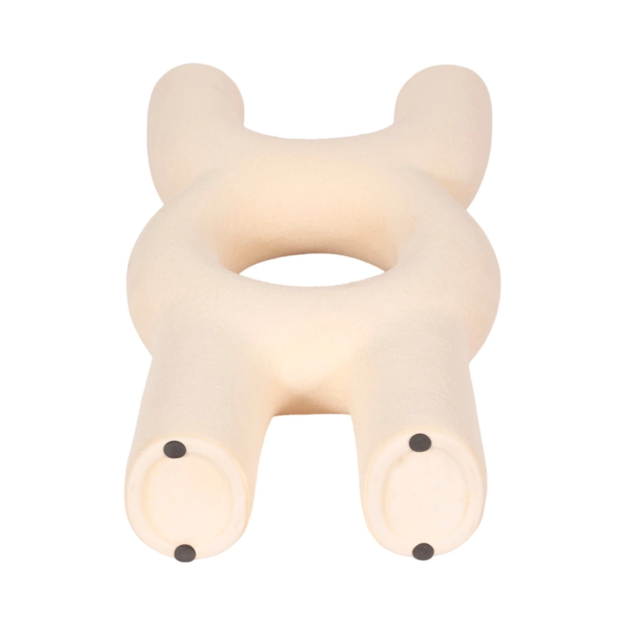 15" Open Cut-out Totem Object Sand Glaze, Ivory - Image 7
