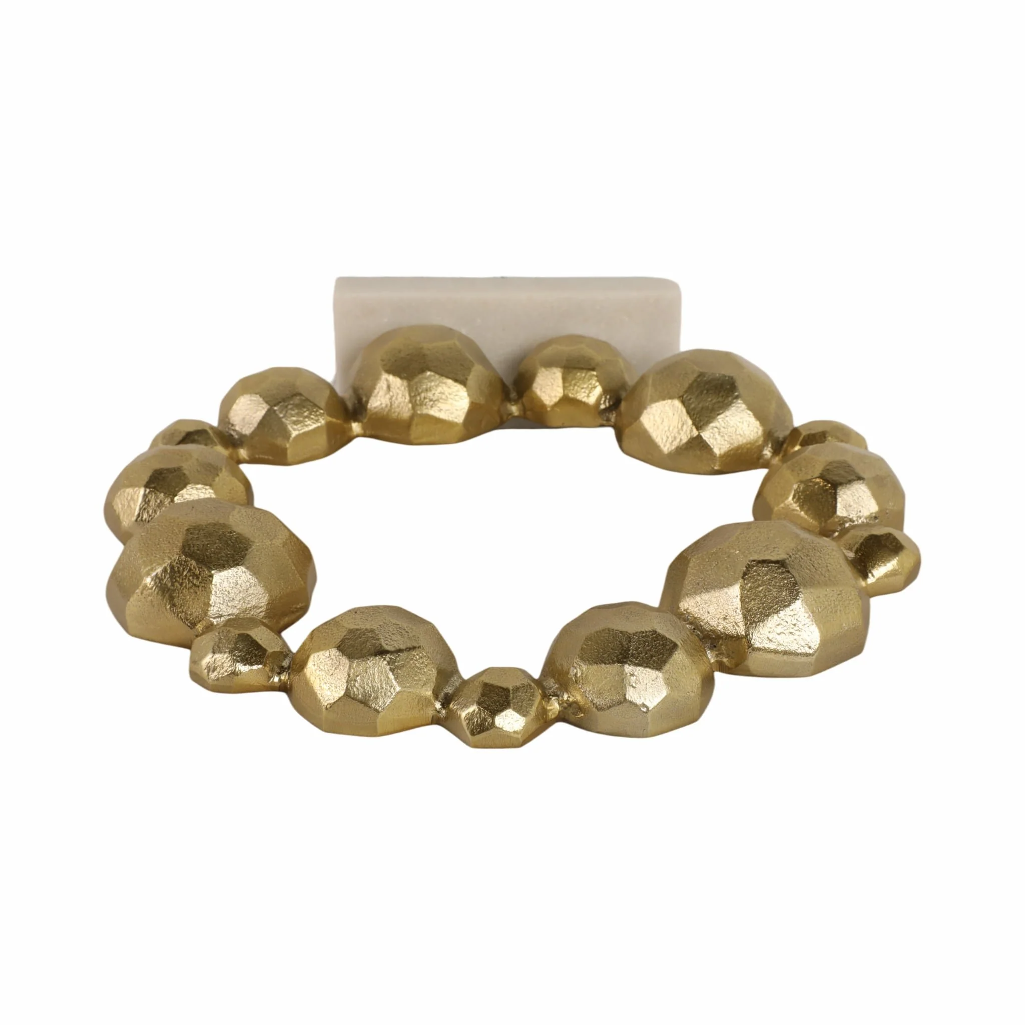 15" Ring Of Orbs On Marble Base, Gold/white - Image 6