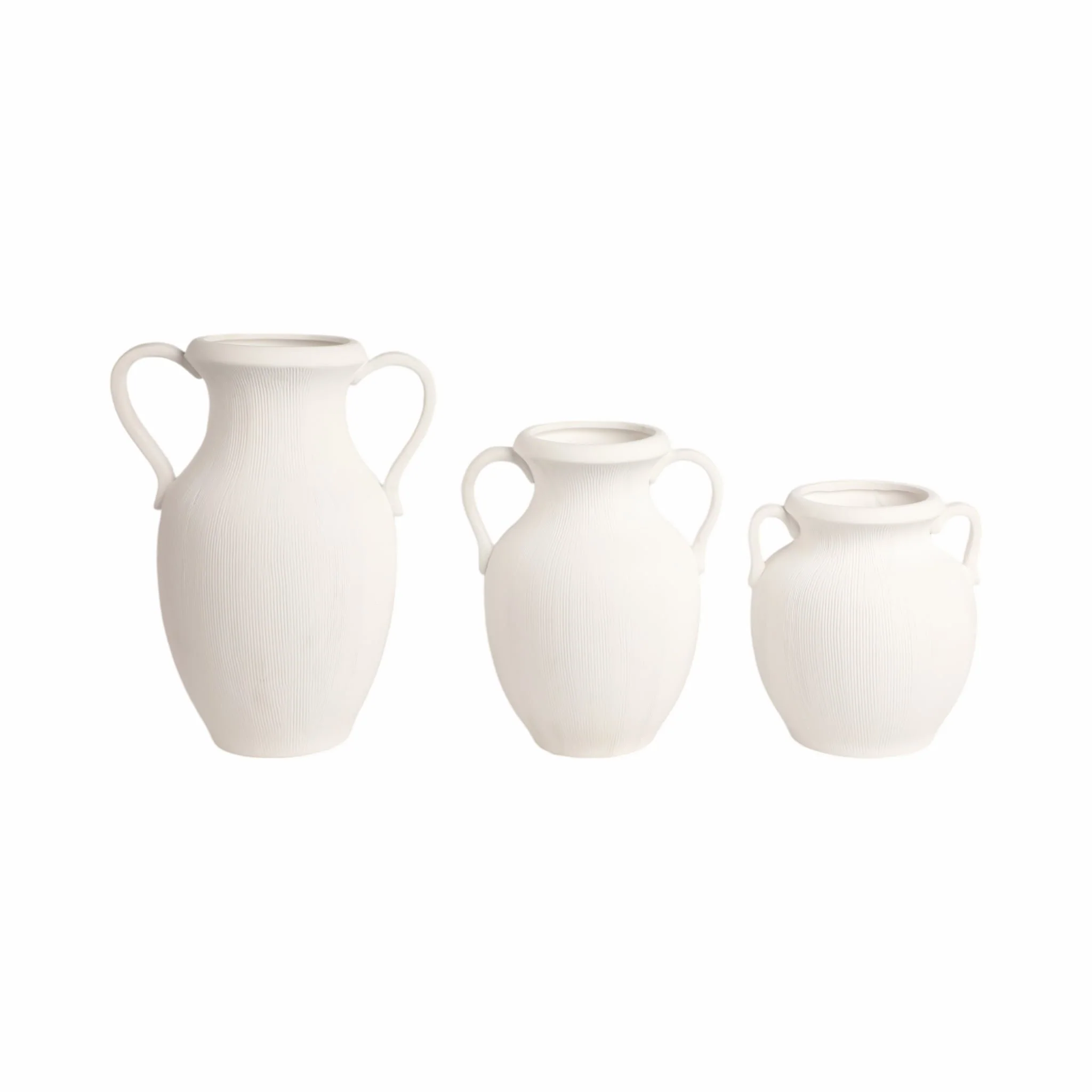 15" Weathered Jug With Handles, White - Image 8