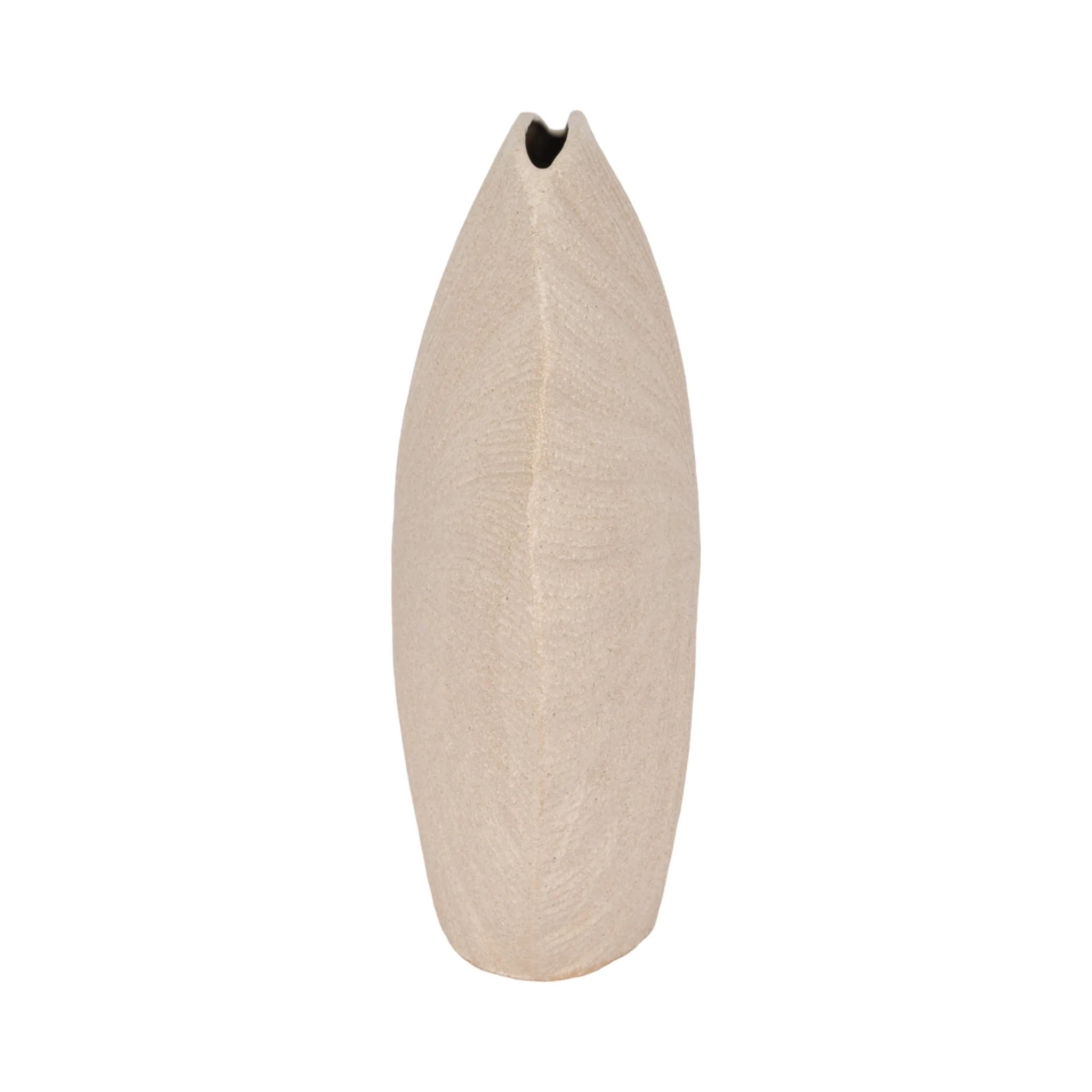 15" White Sand Shell Vase, White - Image 4