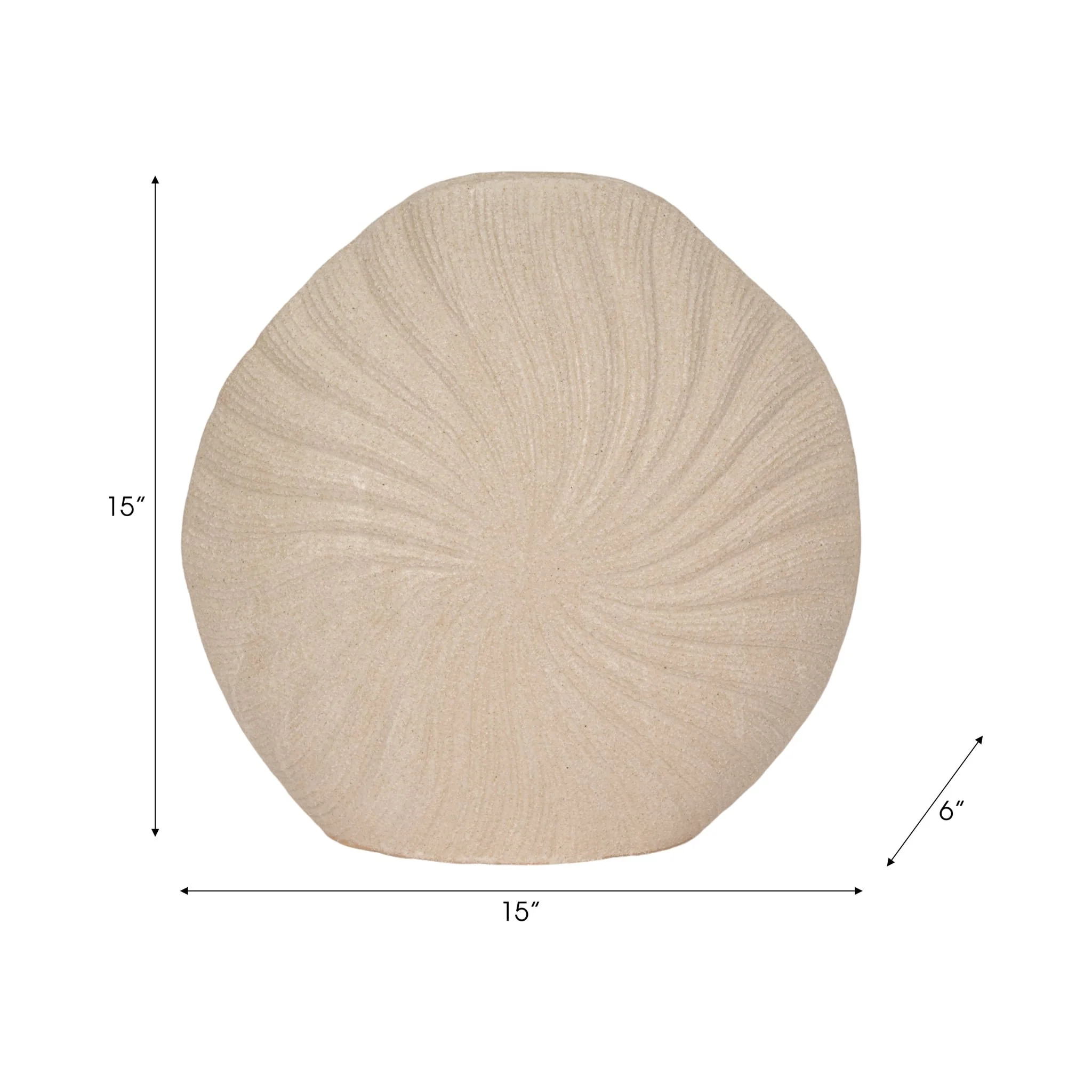 15" White Sand Shell Vase, White - Image 8