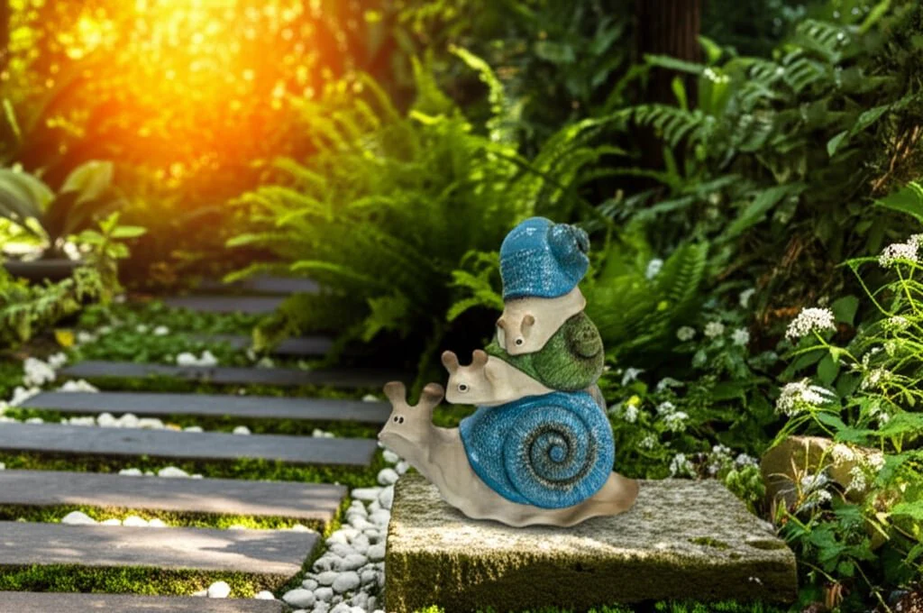 15x14" Stacked Snails With Colored Shells, Ivory M - Image 10