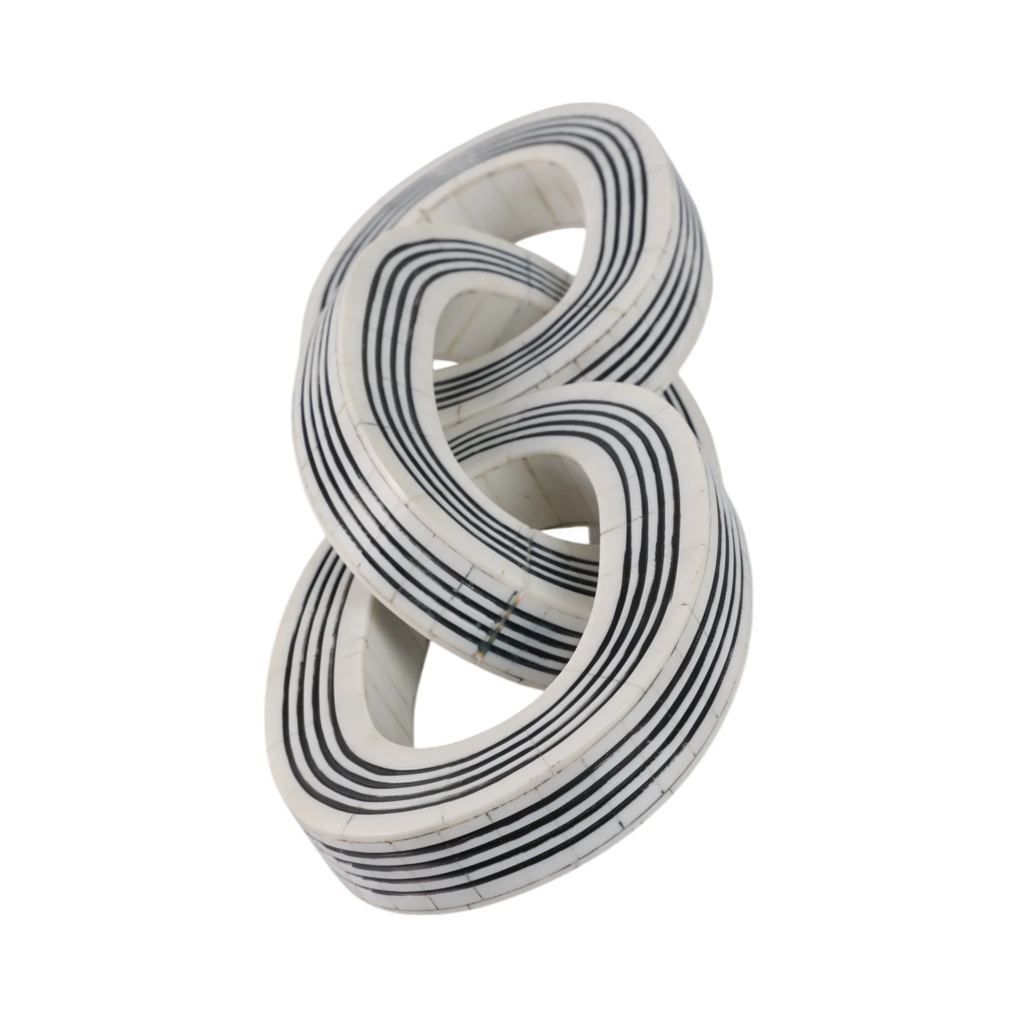15x5" 3-link Resin Chain With Lines, White/black - Image 3