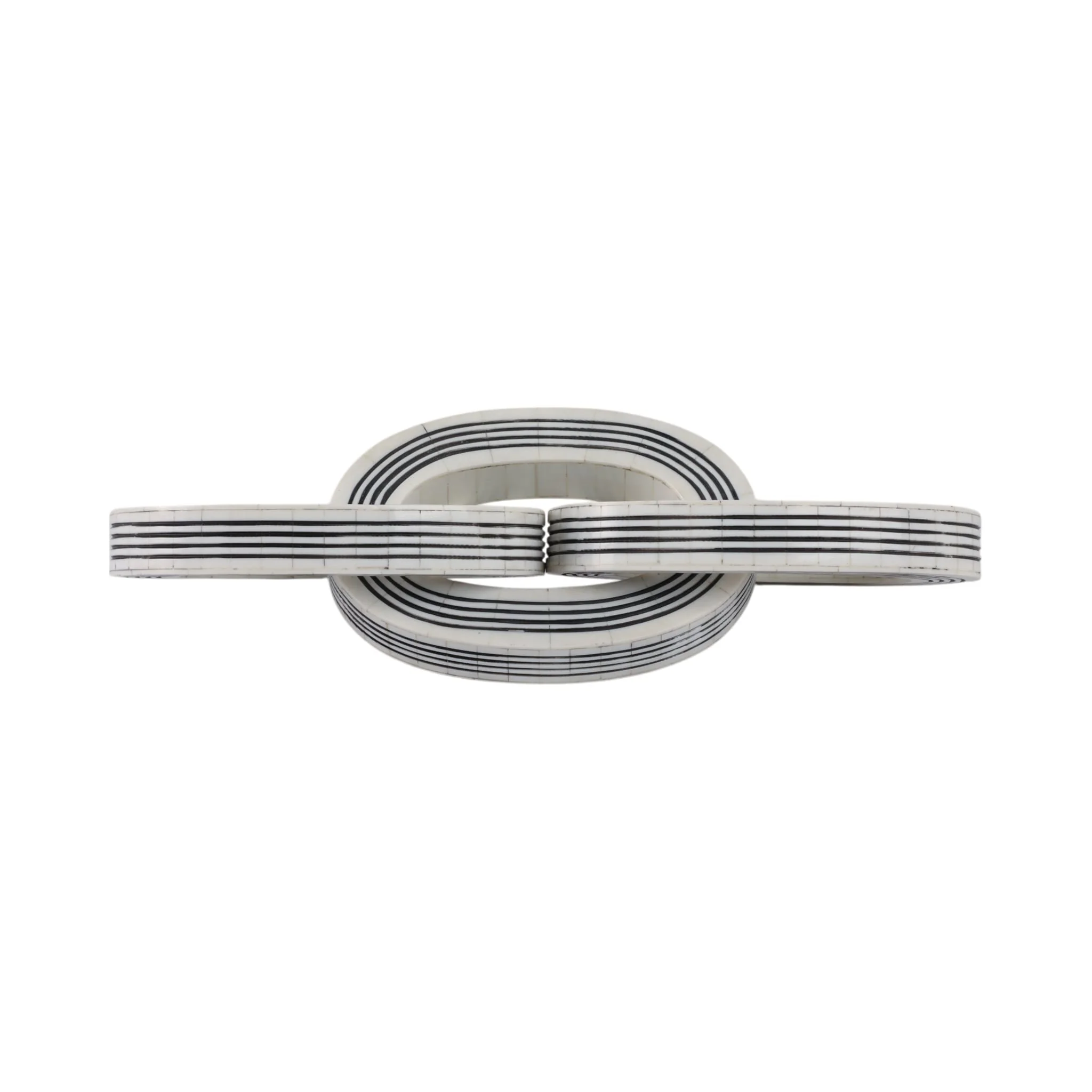 15x5" 3-link Resin Chain With Lines, White/black - Image 4
