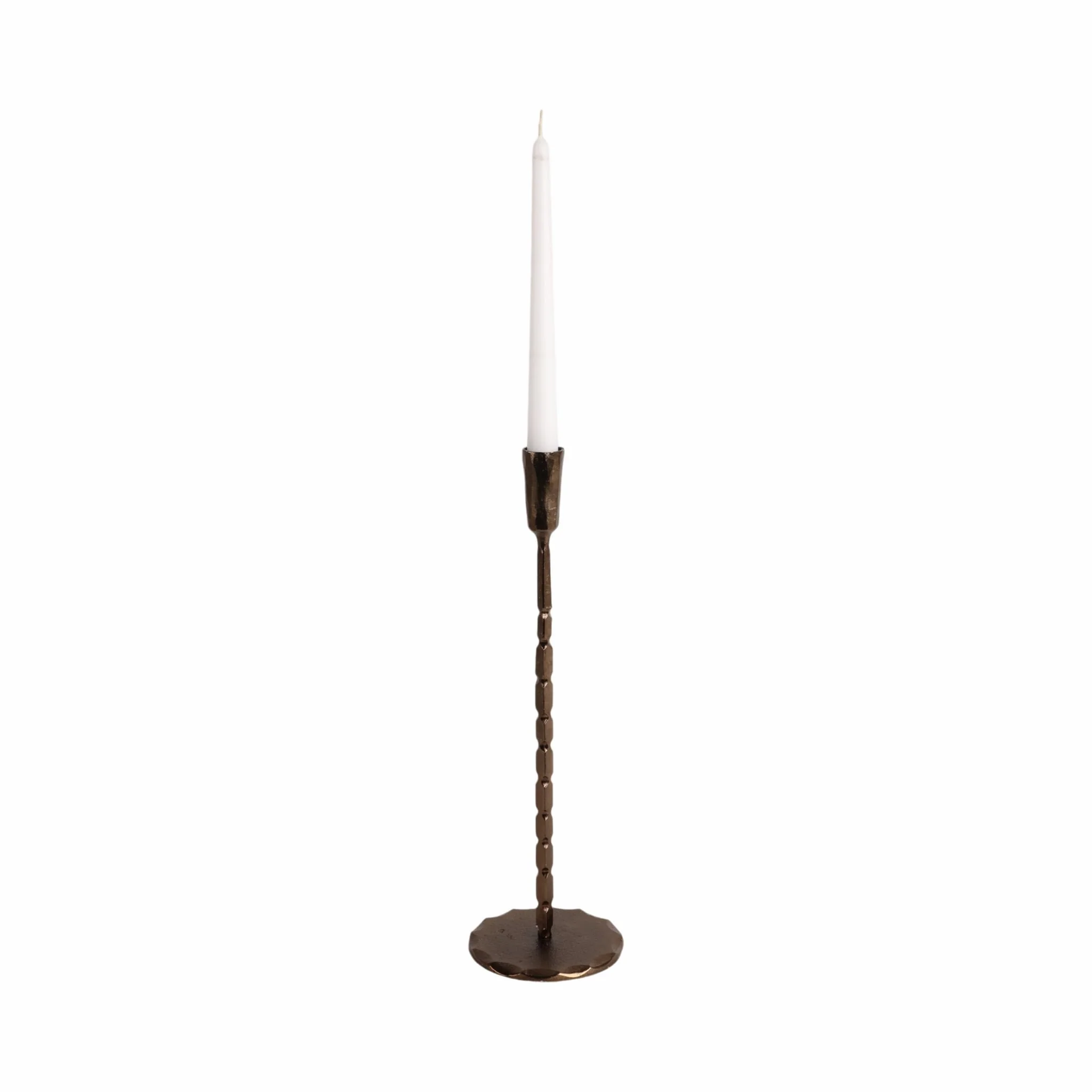 15x5" Forged Cast Iron Taper Holder, Matte Bronze - Image 2