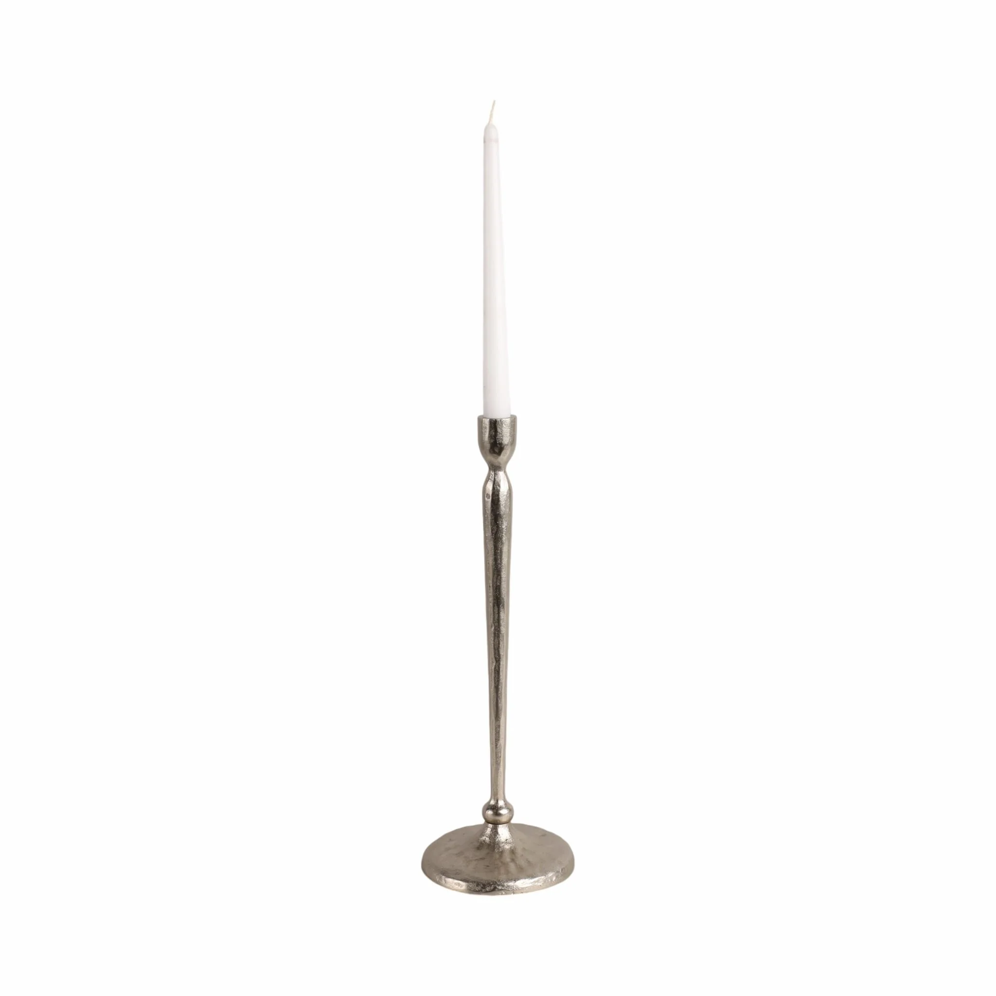 15x5" Traditional Cast Iron Taper Holder, Silver - Image 2