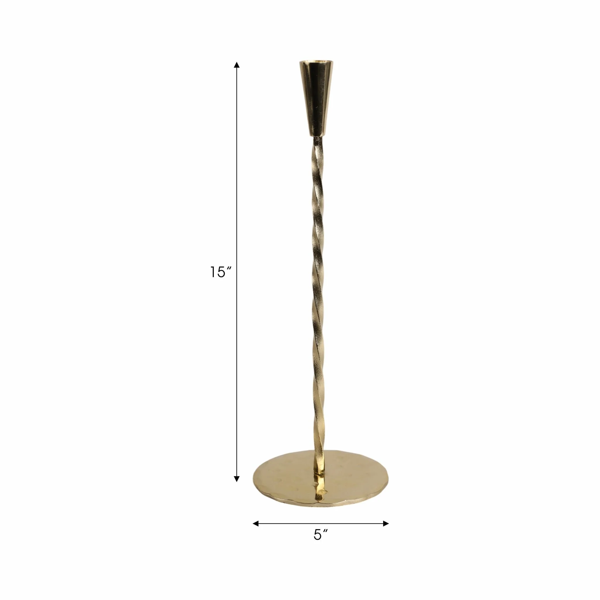 15x5" Twisted Taper Holder, Gold - Image 8