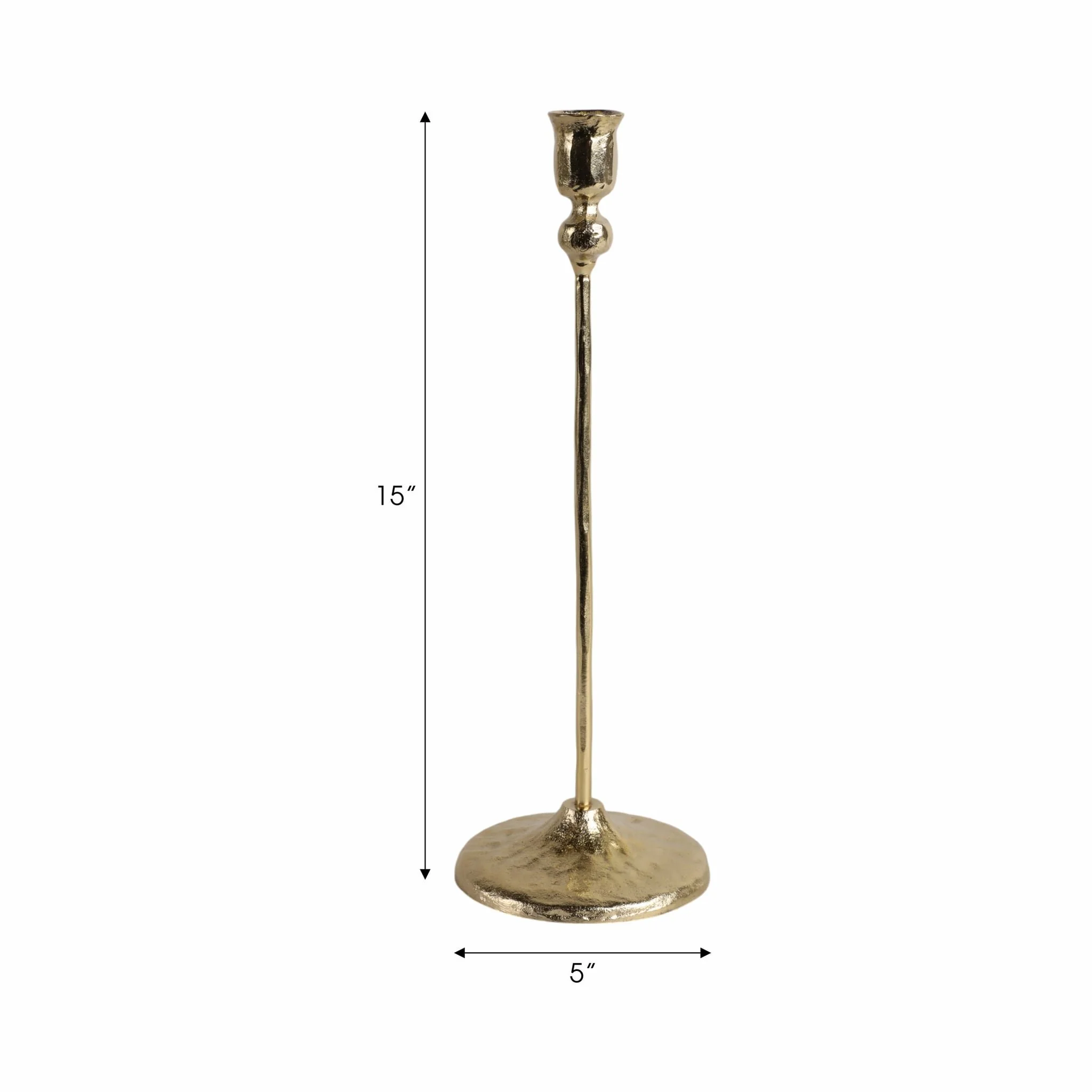 15x5" Vintage Taper Holder, Gold - Image 8