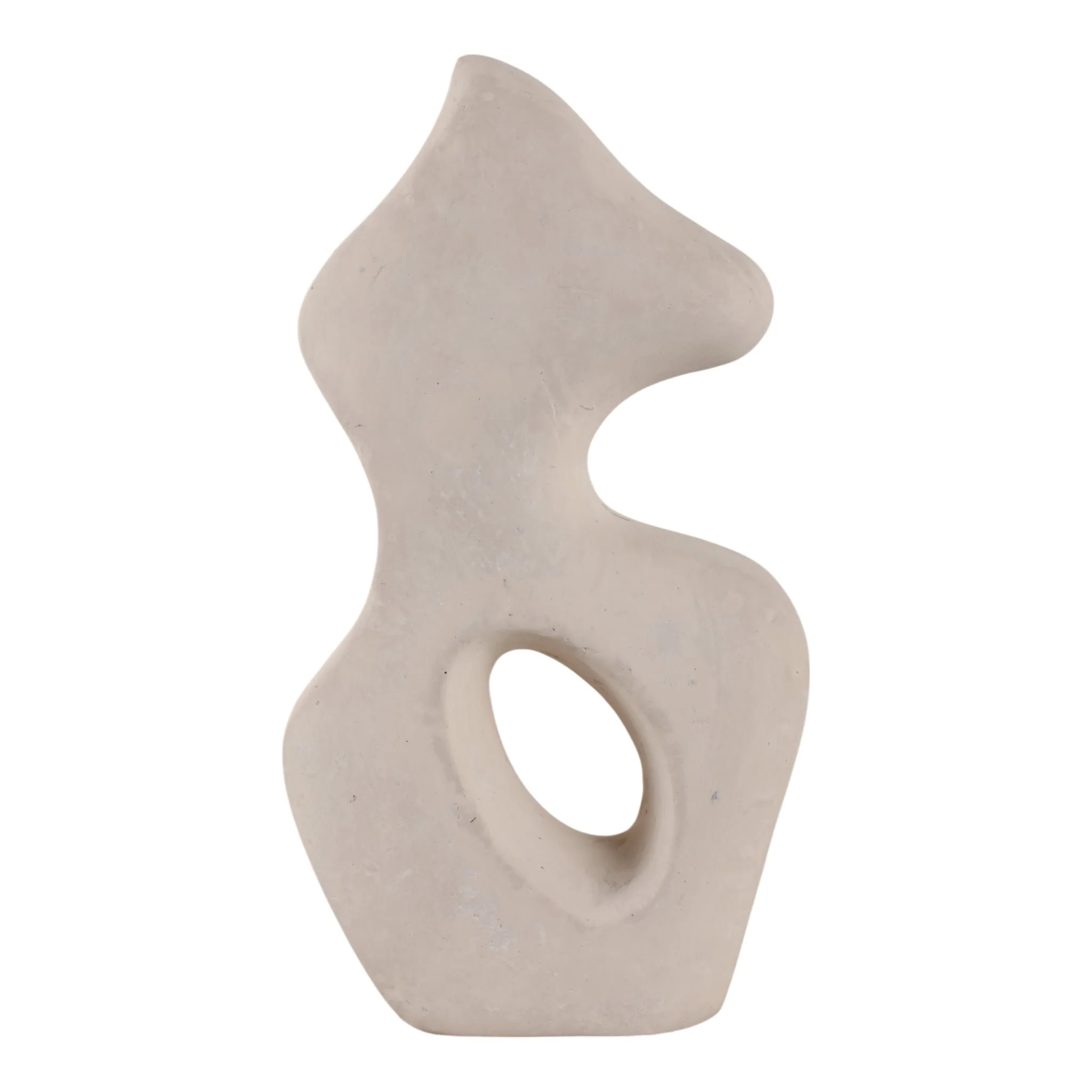 15x8" Paper Mache Squiggle Sculpture, White - Image 4