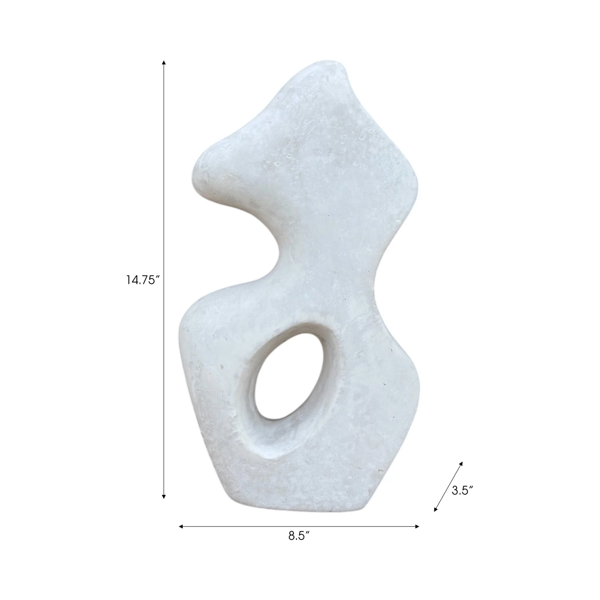 15x8" Paper Mache Squiggle Sculpture, White - Image 8
