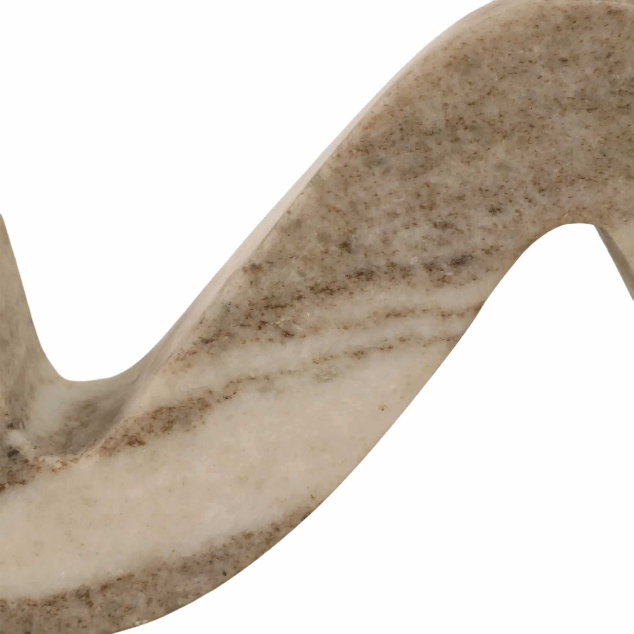 16" Curvy Marble 2-taper Candle Holder, Beige - Image 6
