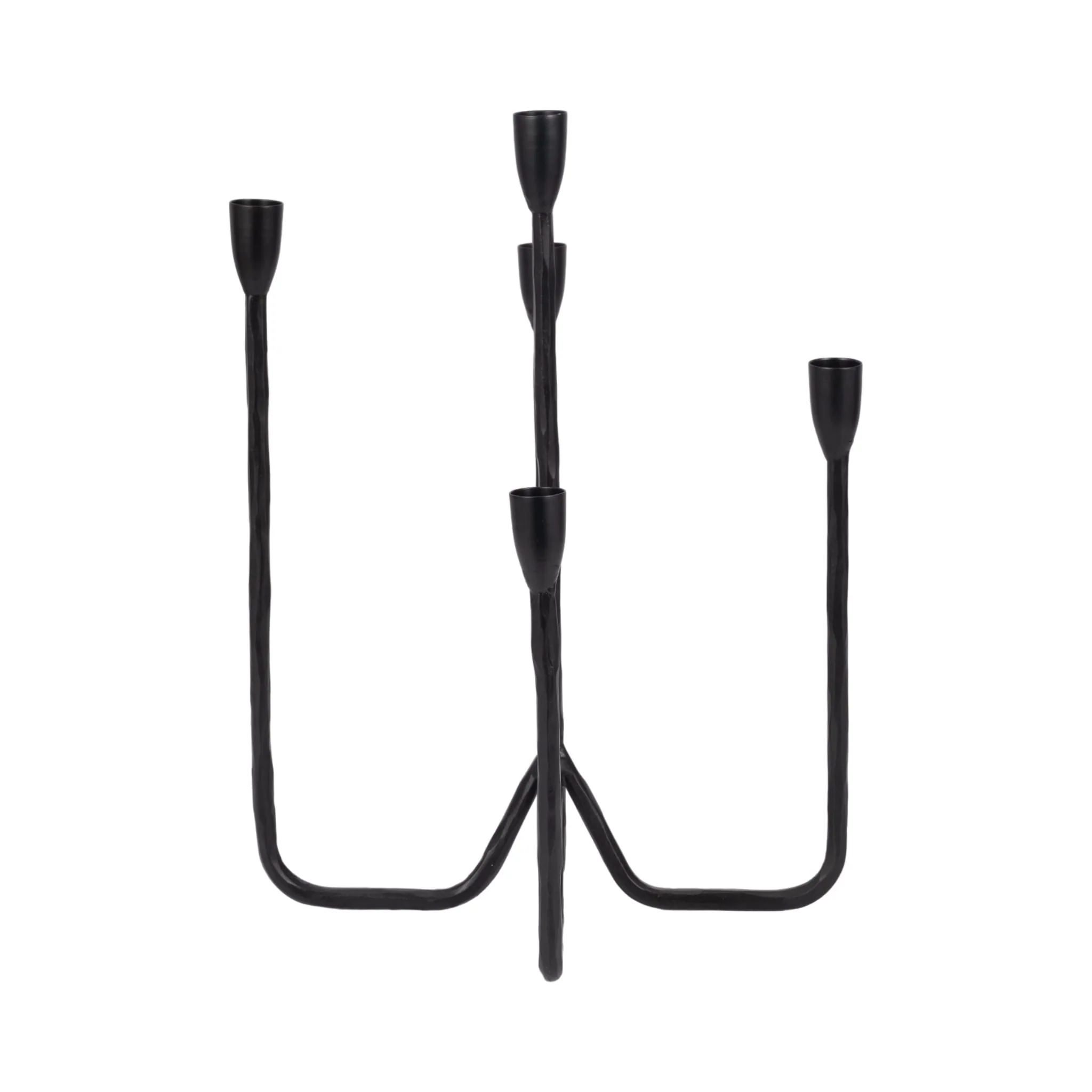 16" Forged 5-taper Candle Holder, Black - Image 3