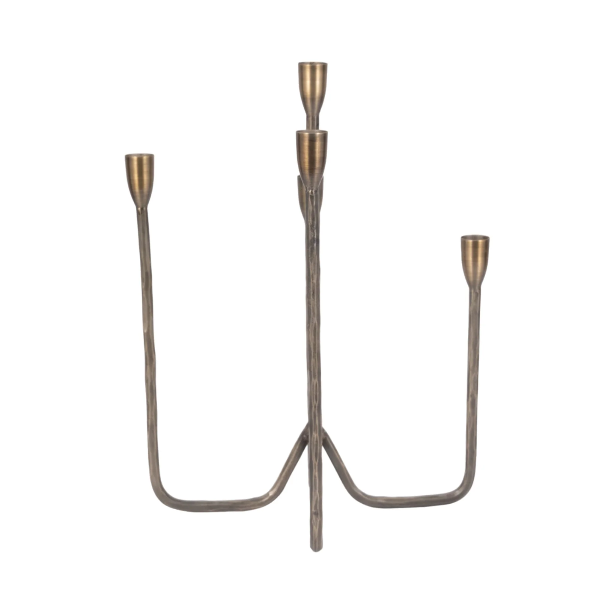 16" Forged 5-taper Candle Holder, Bronze - Image 4