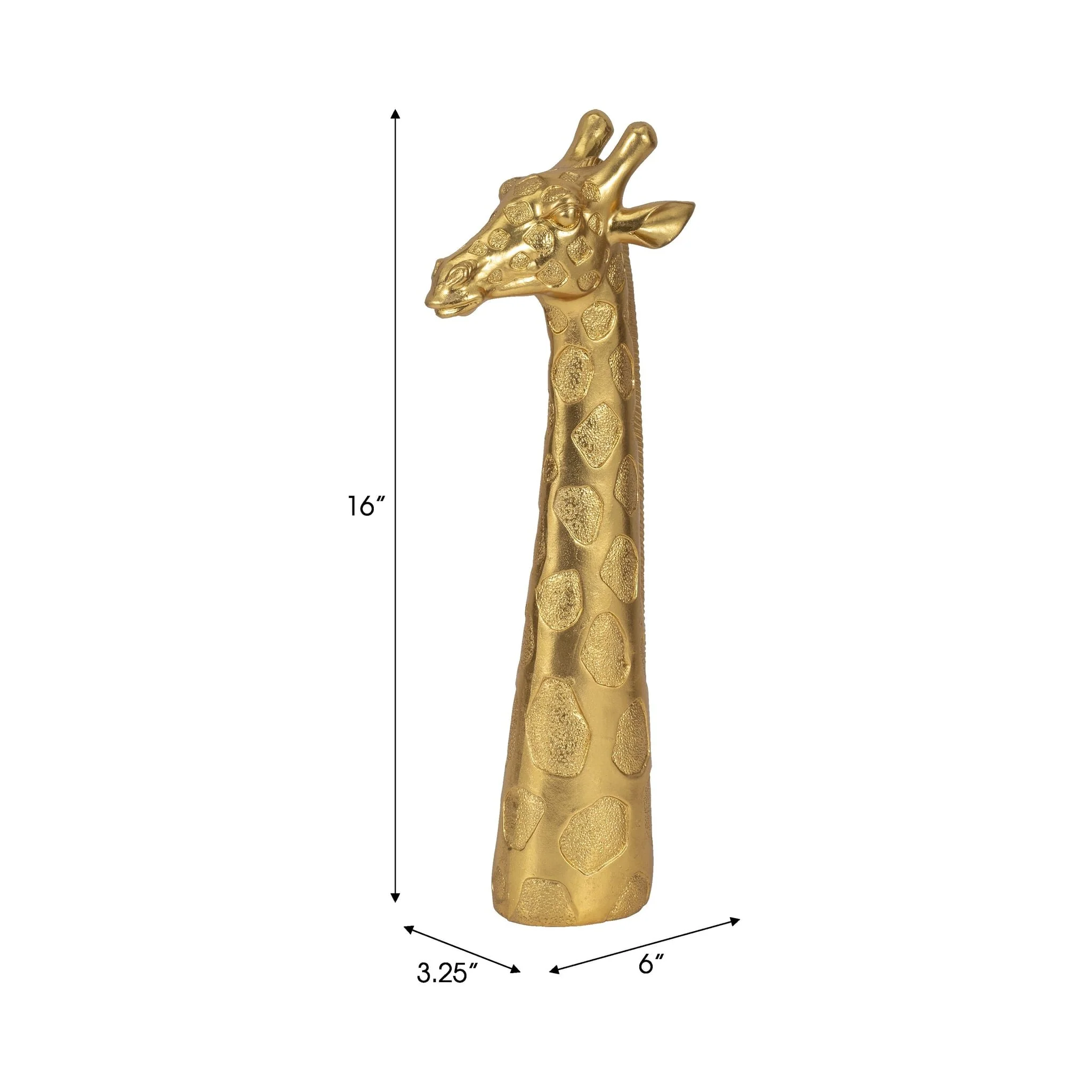 16" Giraffe Head Tabletop Decor, Gold - Image 9