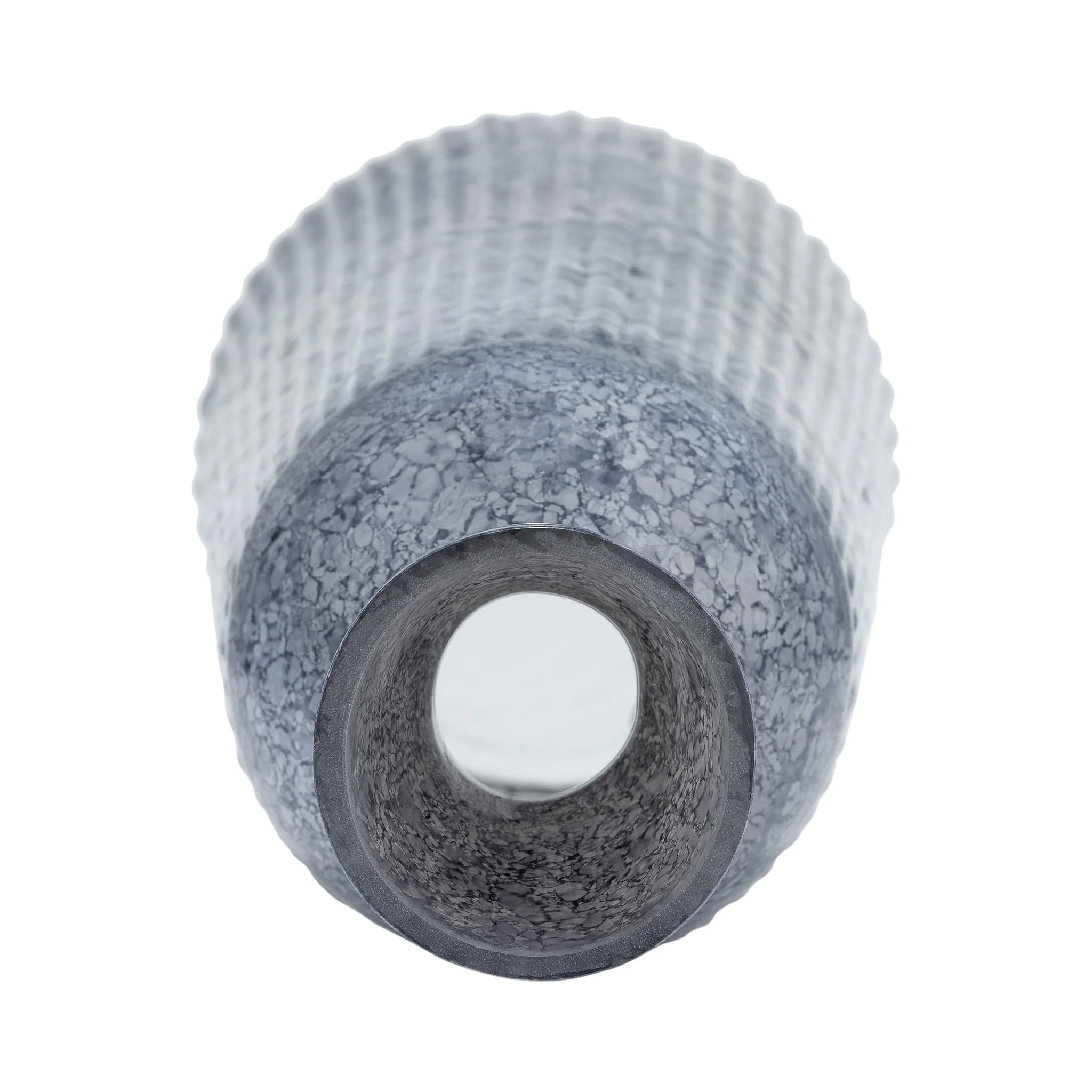 16", Grooved Glass Vase, Blue - Image 4