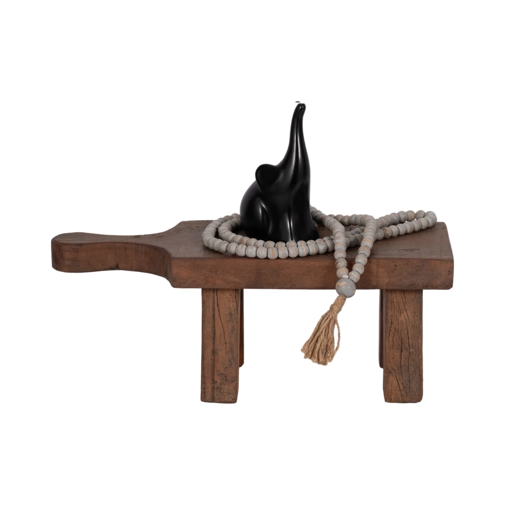 16" Reclaimed Wood Riser With Handle, Brown - Image 2