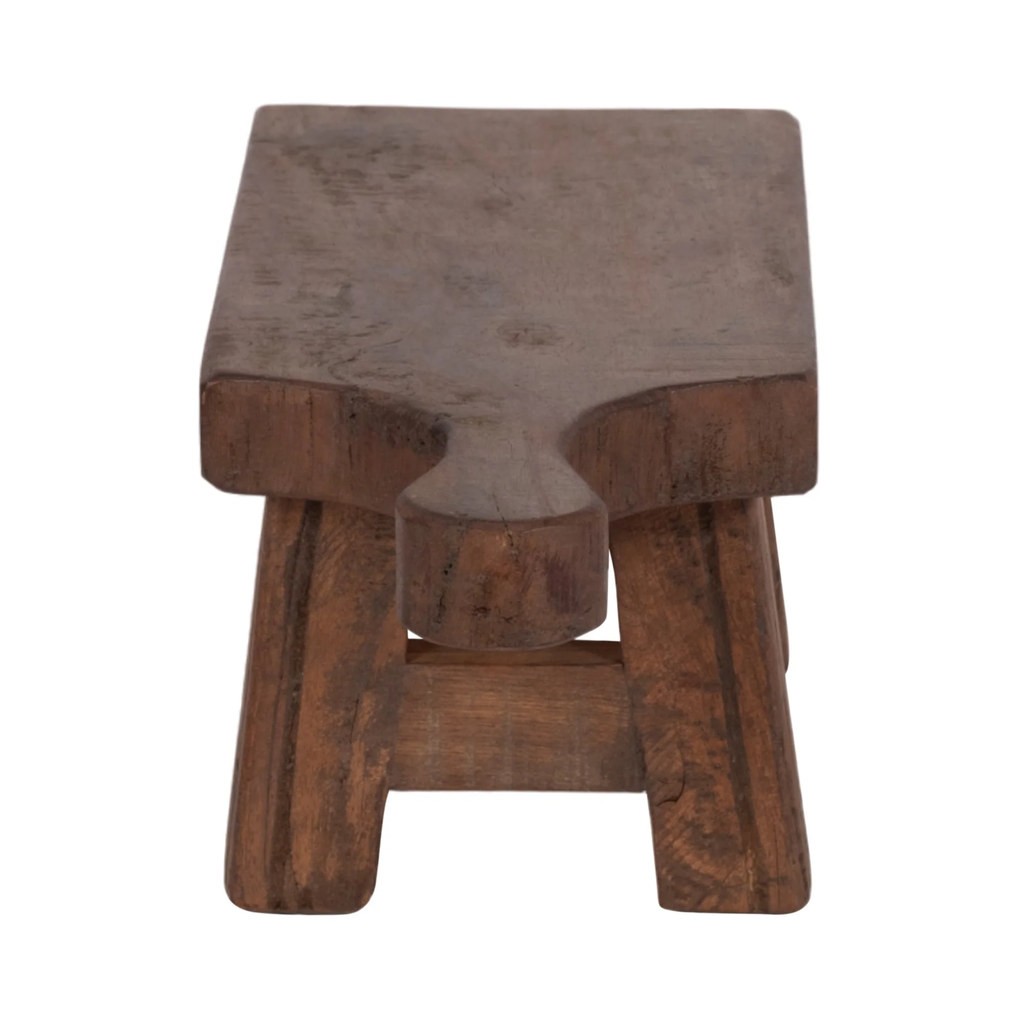 16" Reclaimed Wood Riser With Handle, Brown - Image 4
