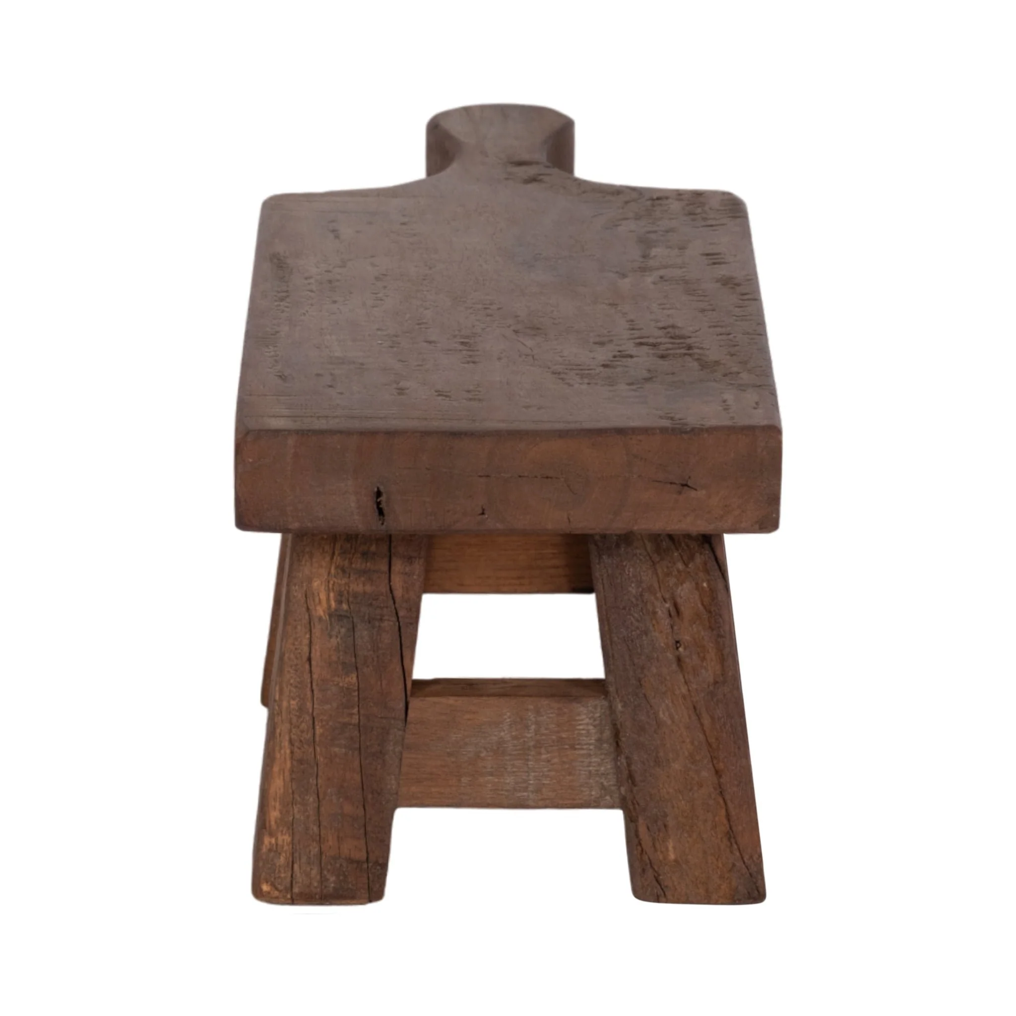16" Reclaimed Wood Riser With Handle, Brown - Image 5